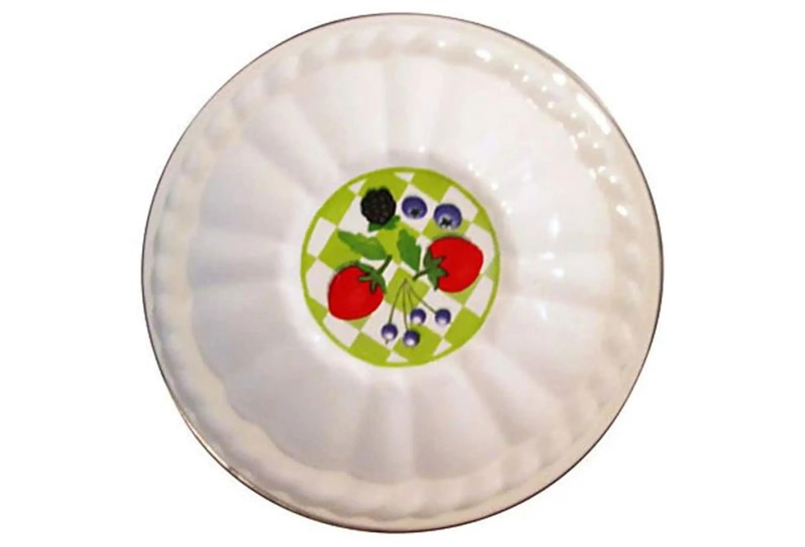 Vintage Glazed Enamel Fruit Design Mold - 5