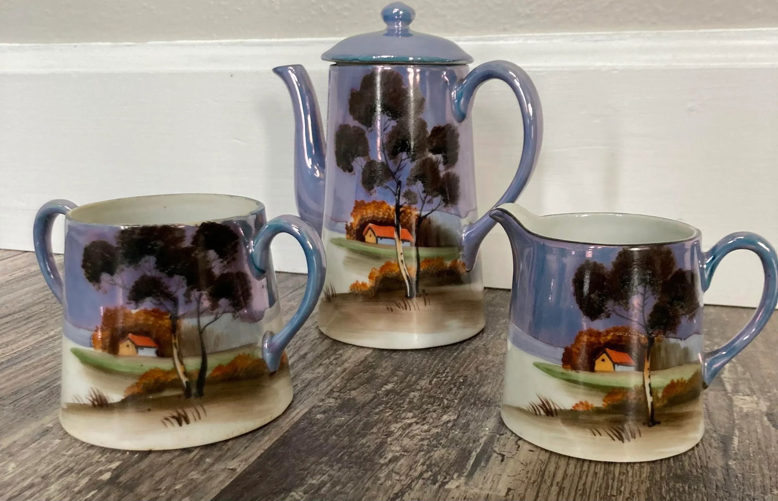 14 Piece Japanese Chikaramachi by Noritake Handpainted Porcelain Demitasse Set - 4