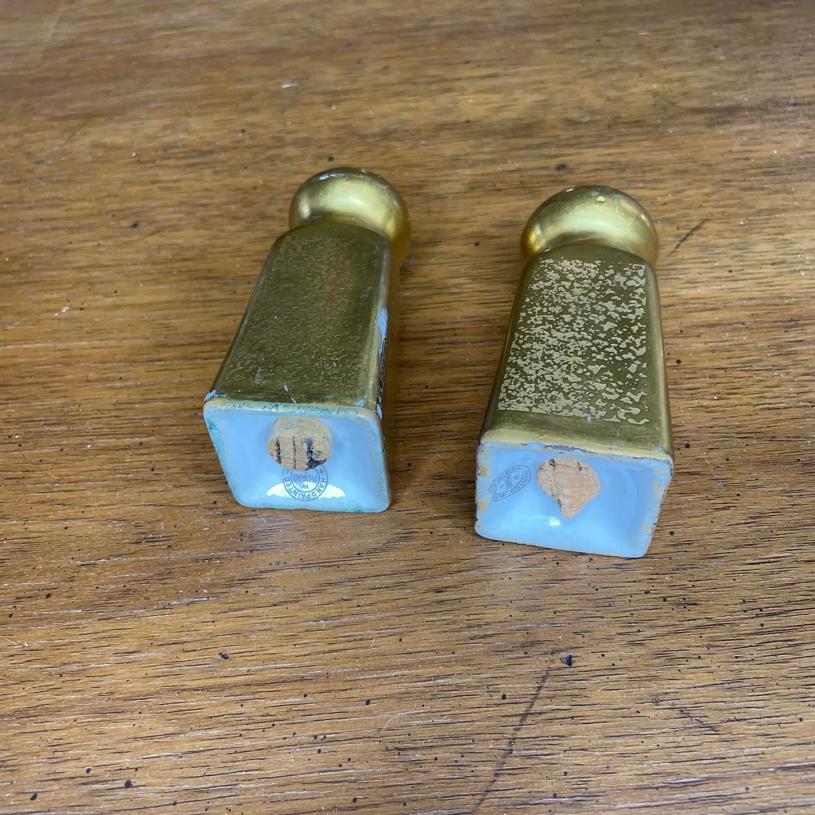 Mid Century Gold Pickard Salt & Pepper Shakers- Set of Two - 6