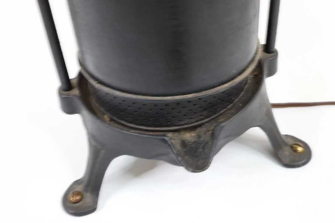 Antique 1910s Griswold No 1 Fruit & Lard Press Cast Iron Table Lamp Light Farmhouse - 5
