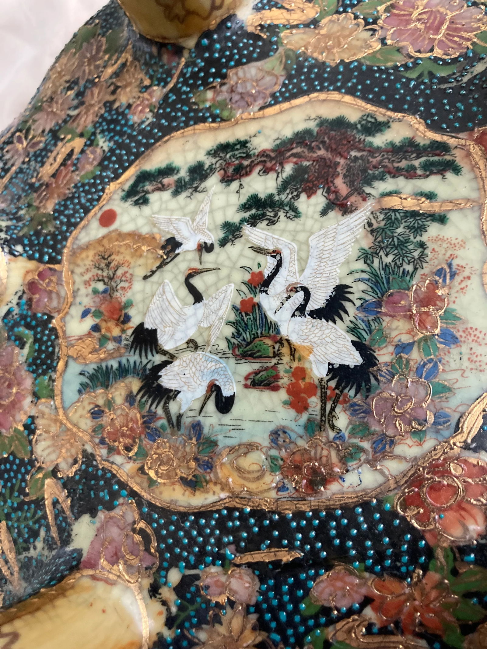 20th Century Japanese Satsuma Hand-Painted Accent Table or Garden Seat - 3