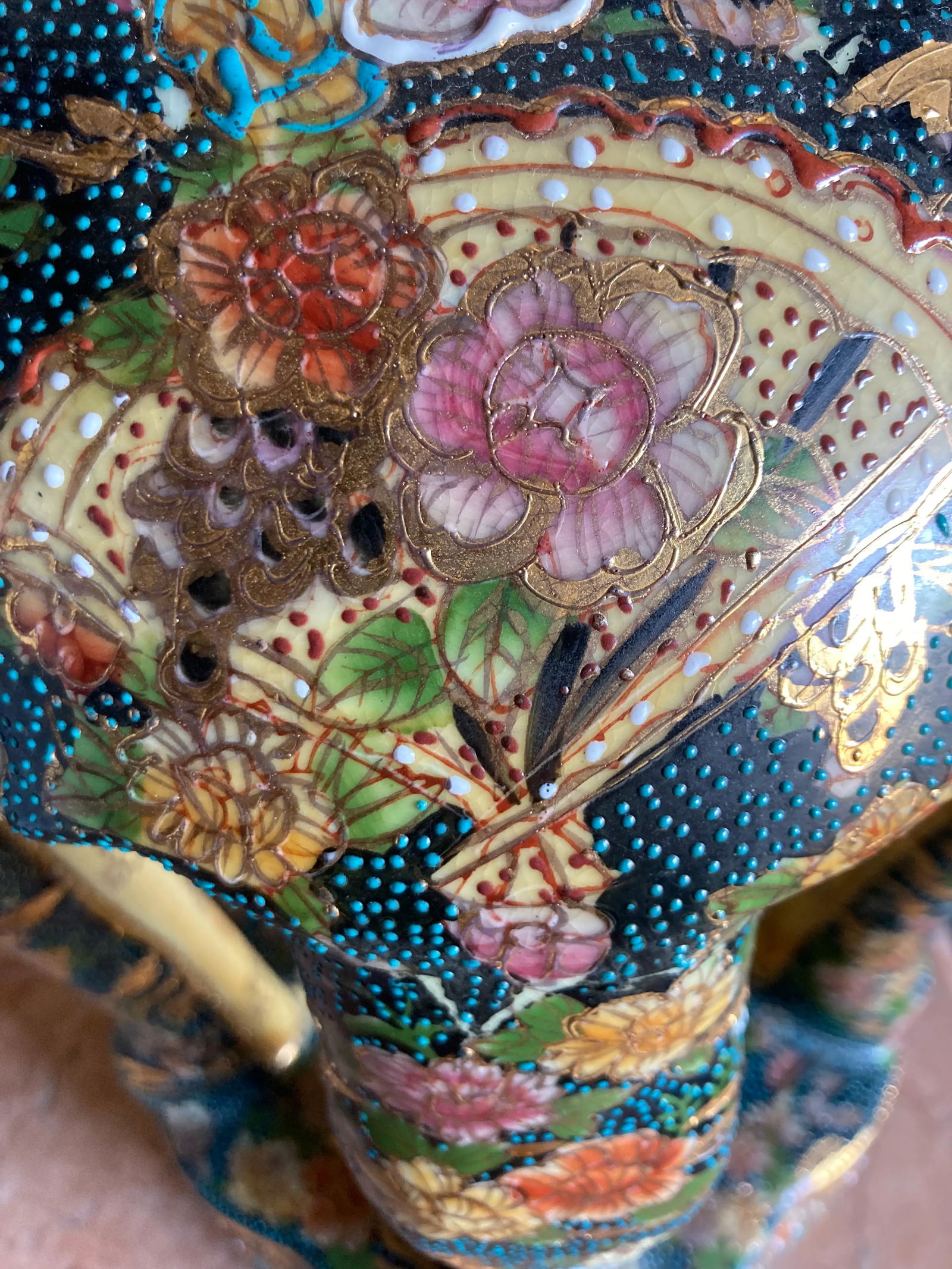 20th Century Japanese Satsuma Hand-Painted Accent Table or Garden Seat - 5