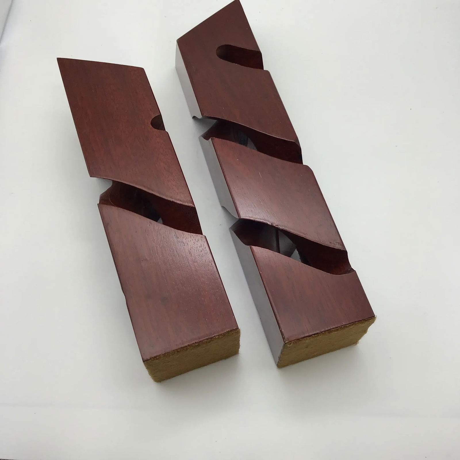 Candle Holders Mid Century Modern Vintage Wood Hand Carved Abstract Design MCM 1950s Mahogany Contem - 5