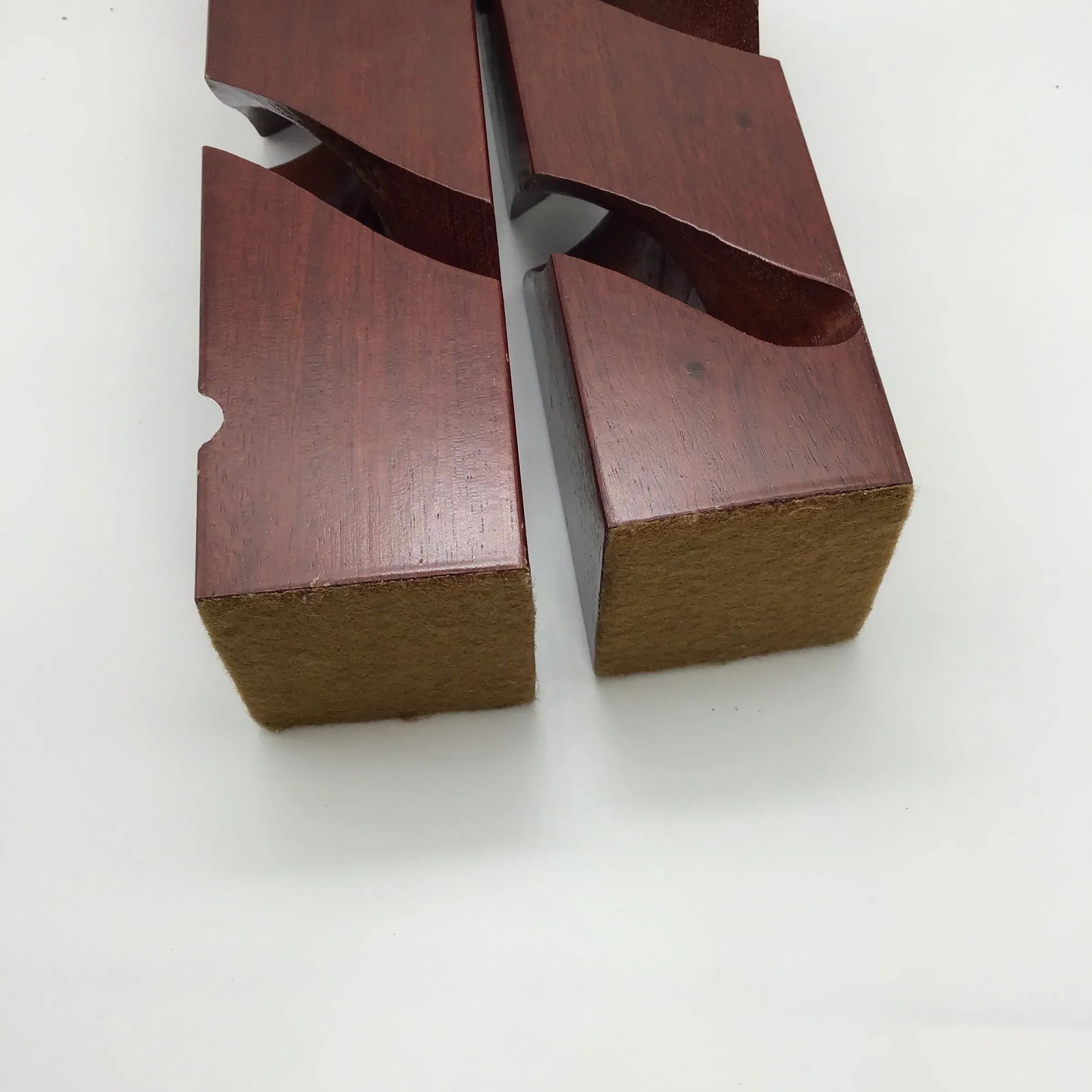 Candle Holders Mid Century Modern Vintage Wood Hand Carved Abstract Design MCM 1950s Mahogany Contem - 7