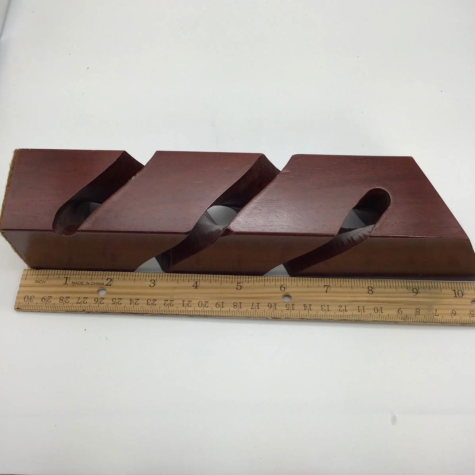 Candle Holders Mid Century Modern Vintage Wood Hand Carved Abstract Design MCM 1950s Mahogany Contem - 9