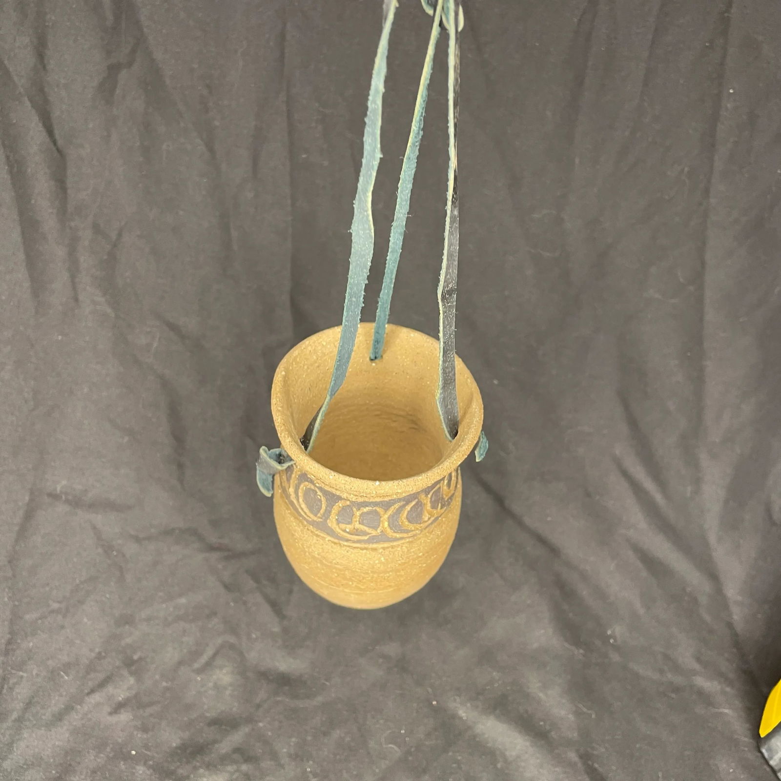 Mid Century Hand Thrown Ceramic Hanging Planter - 2