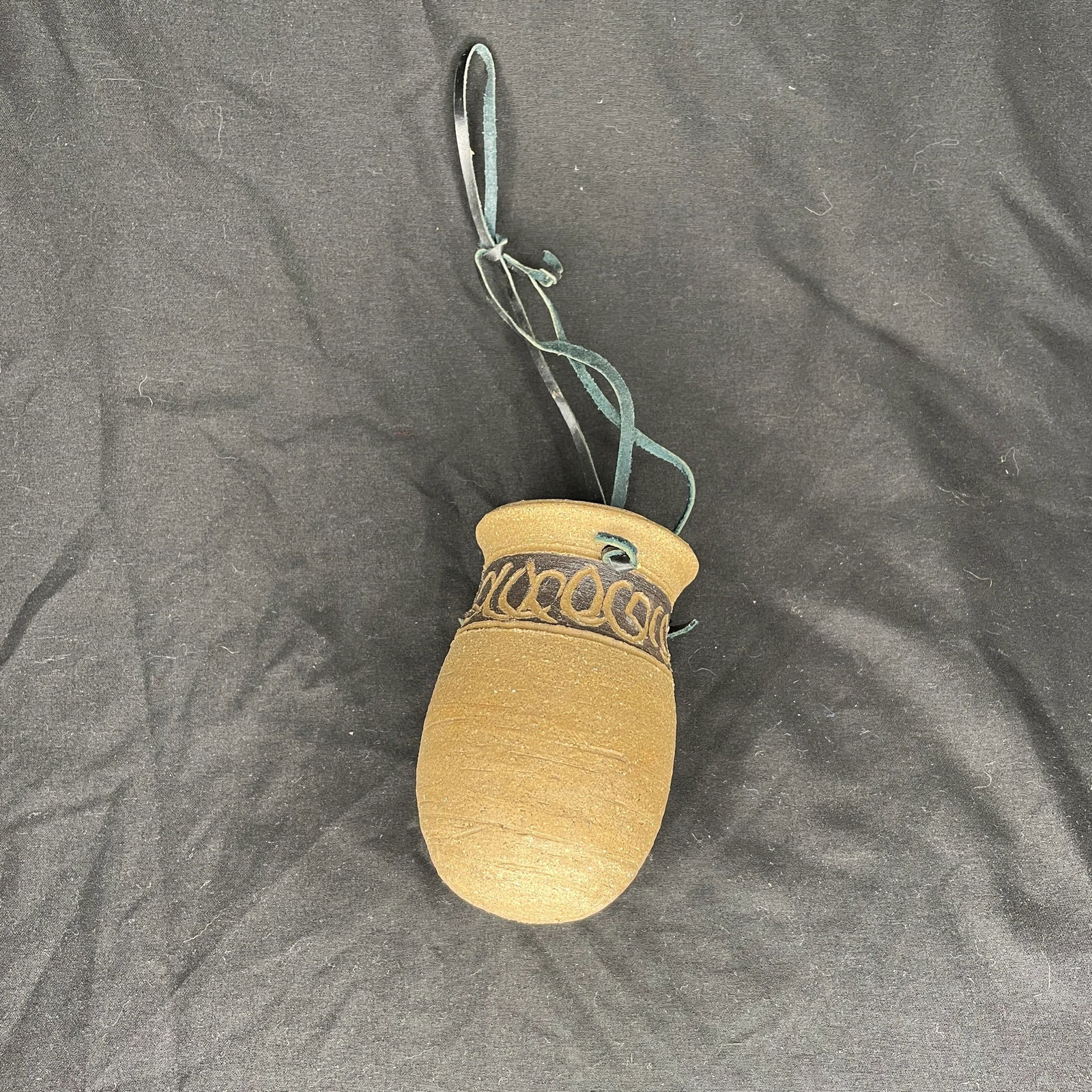 Mid Century Hand Thrown Ceramic Hanging Planter - 7