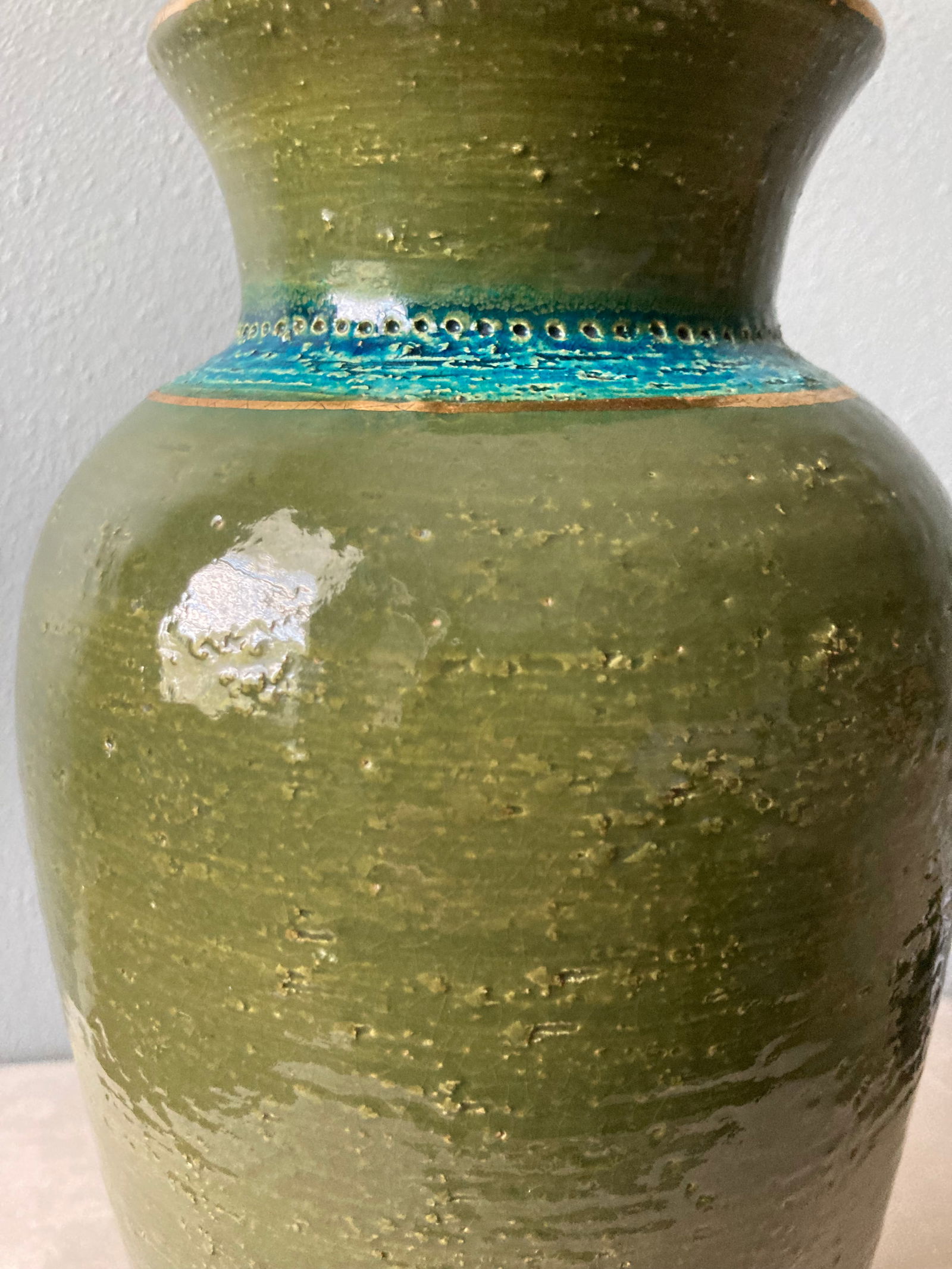 Tall Aldo Londi Bitossi for Rosenthal Netter "Thai Silk" Vintage Ceramic Vase- Signed - 2