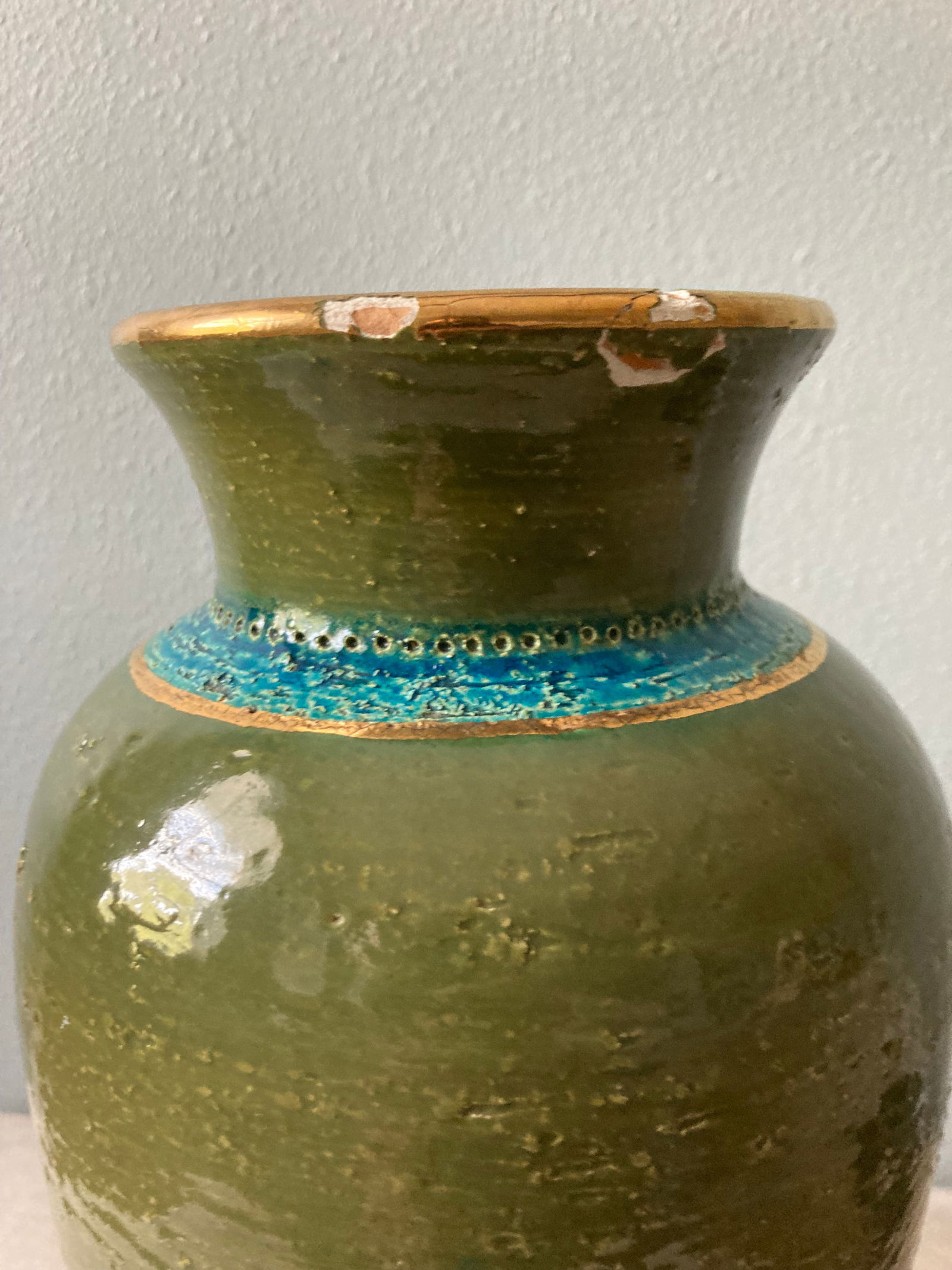 Tall Aldo Londi Bitossi for Rosenthal Netter "Thai Silk" Vintage Ceramic Vase- Signed - 4