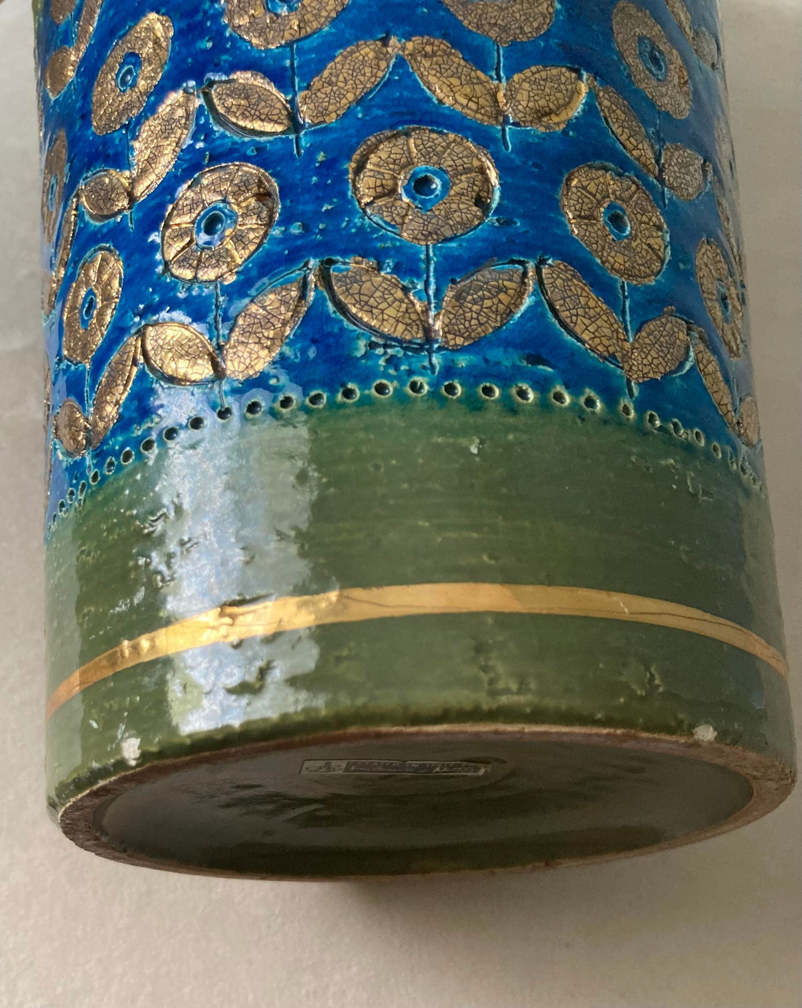 Tall Aldo Londi Bitossi for Rosenthal Netter "Thai Silk" Vintage Ceramic Vase- Signed - 5