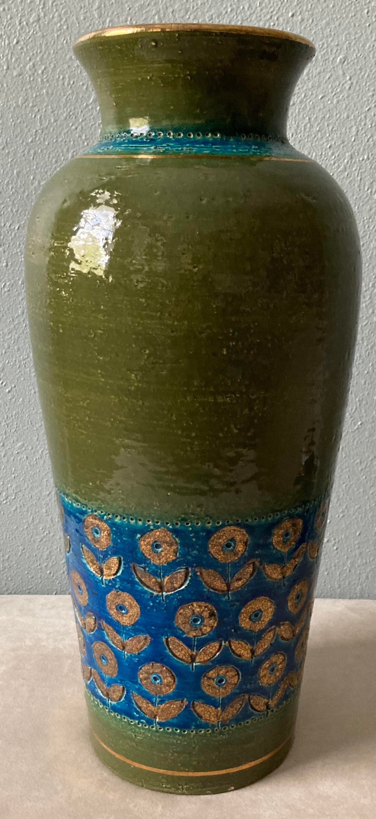 Tall Aldo Londi Bitossi for Rosenthal Netter "Thai Silk" Vintage Ceramic Vase- Signed - 7