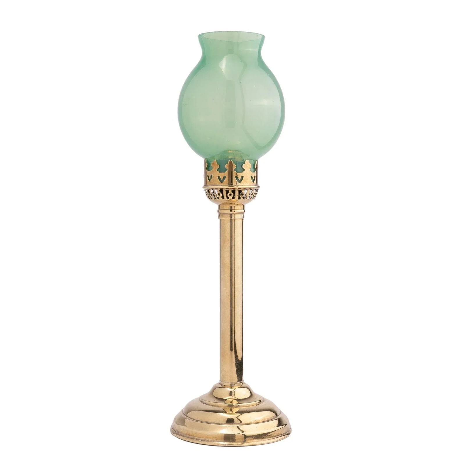 French Stamped Brass & Glass Spring Hurricane Lamp, 1875-1900 - 10