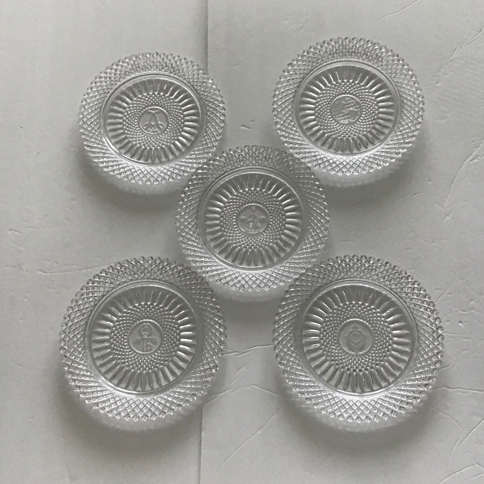 Fostoria Glass Crystal Plates 1978 Fostoria Stratton Pattern Crystal Plates - Set of 5 - 2