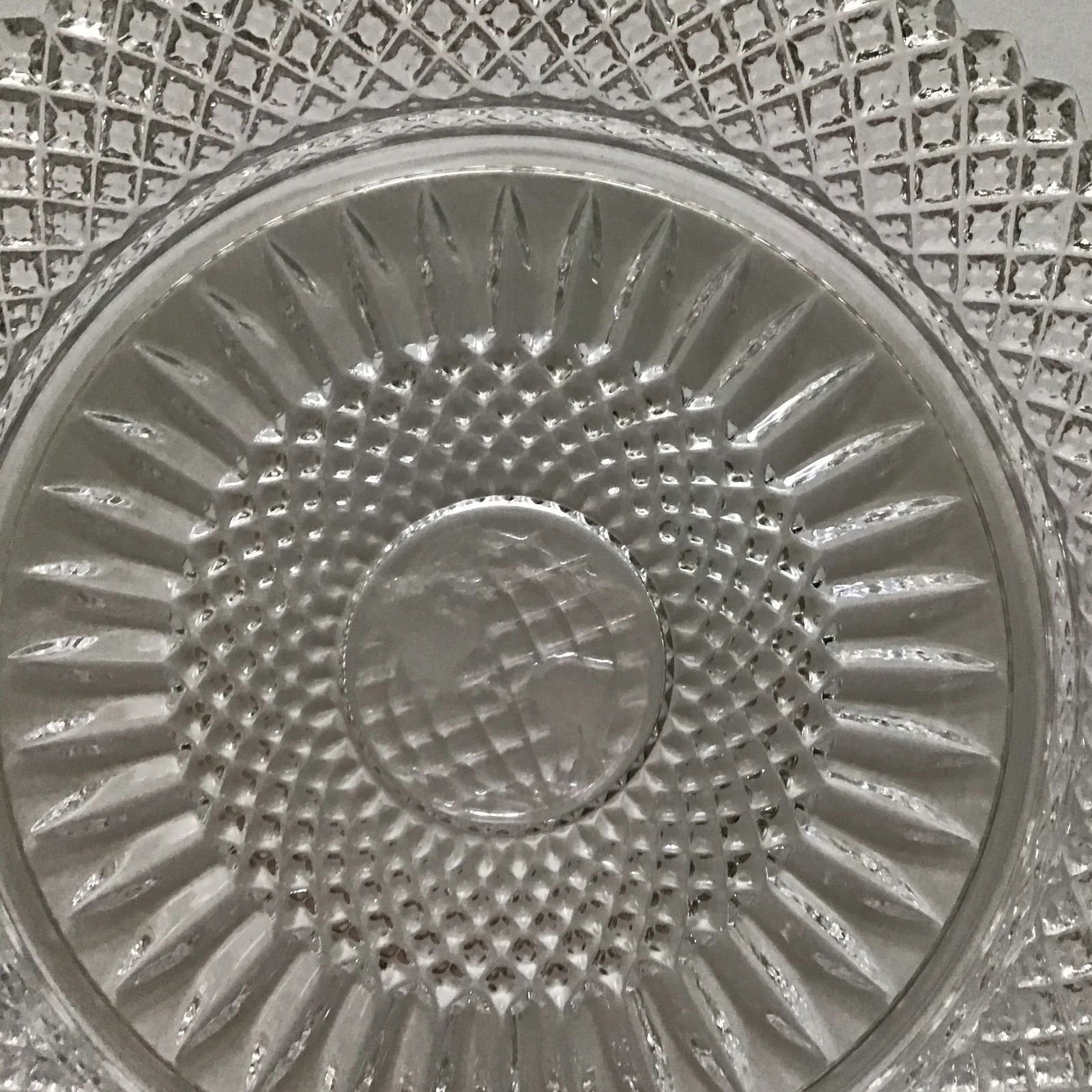 Fostoria Glass Crystal Plates 1978 Fostoria Stratton Pattern Crystal Plates - Set of 5 - 6