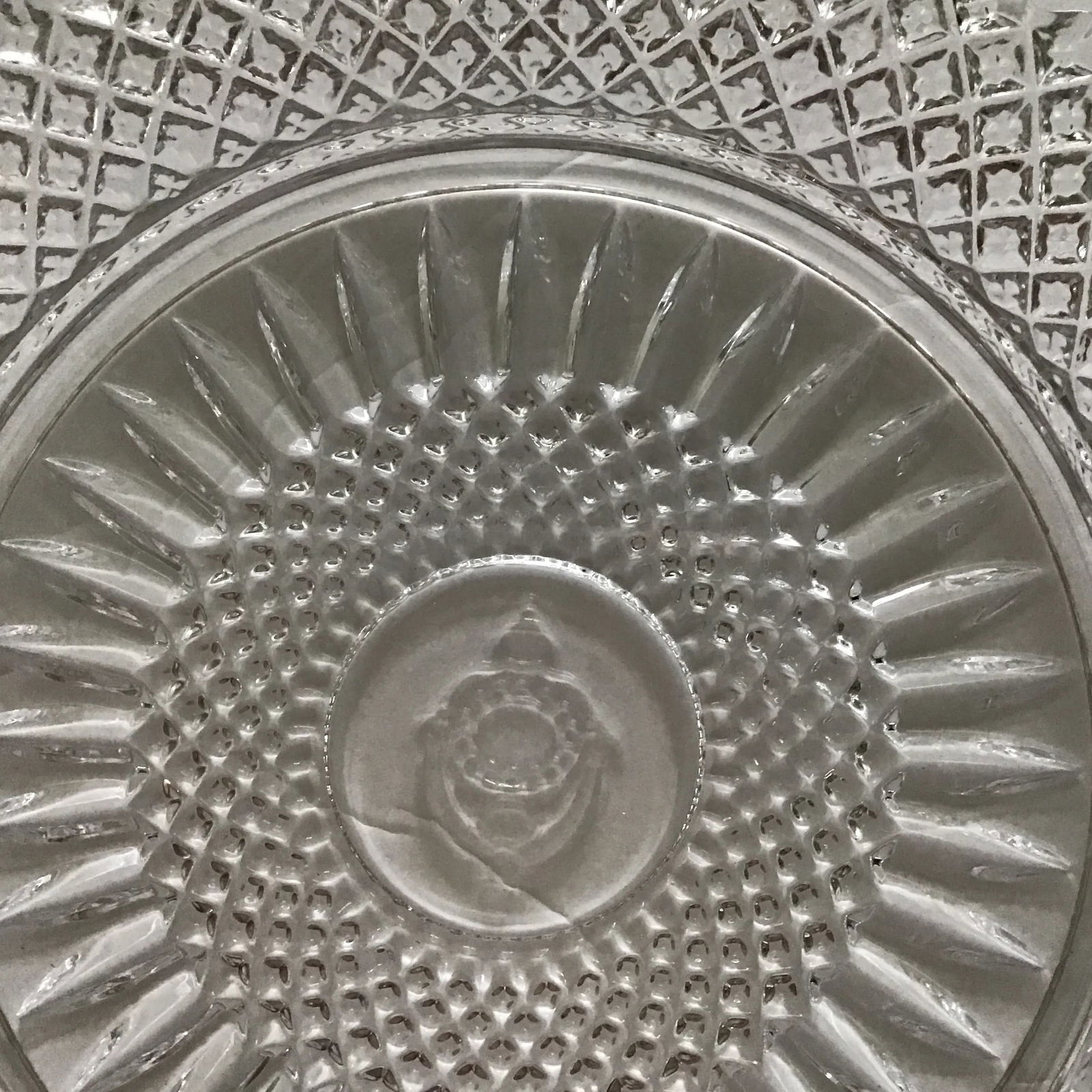 Fostoria Glass Crystal Plates 1978 Fostoria Stratton Pattern Crystal Plates - Set of 5 - 7