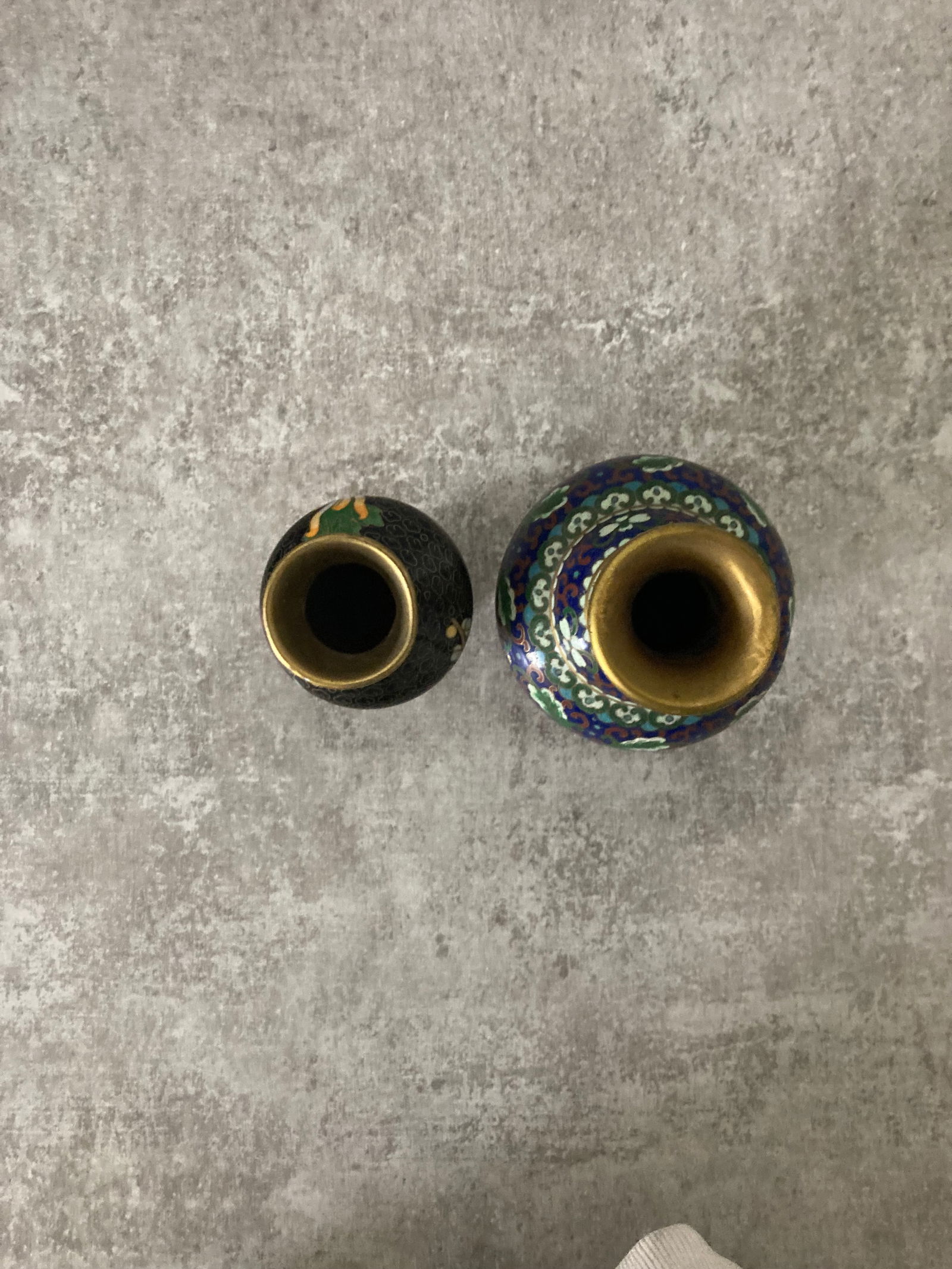 Set of Two Petite Mid 20th Century Chinese Cloisonné Bud Vases - 6
