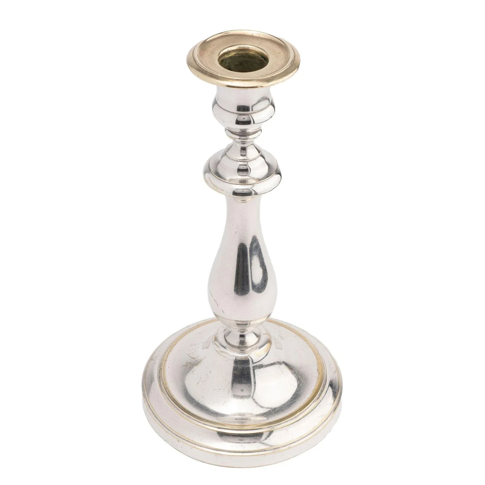 Charles X Silvered Brass Baluster Form Candlestick by Christofle, 1830 - 10