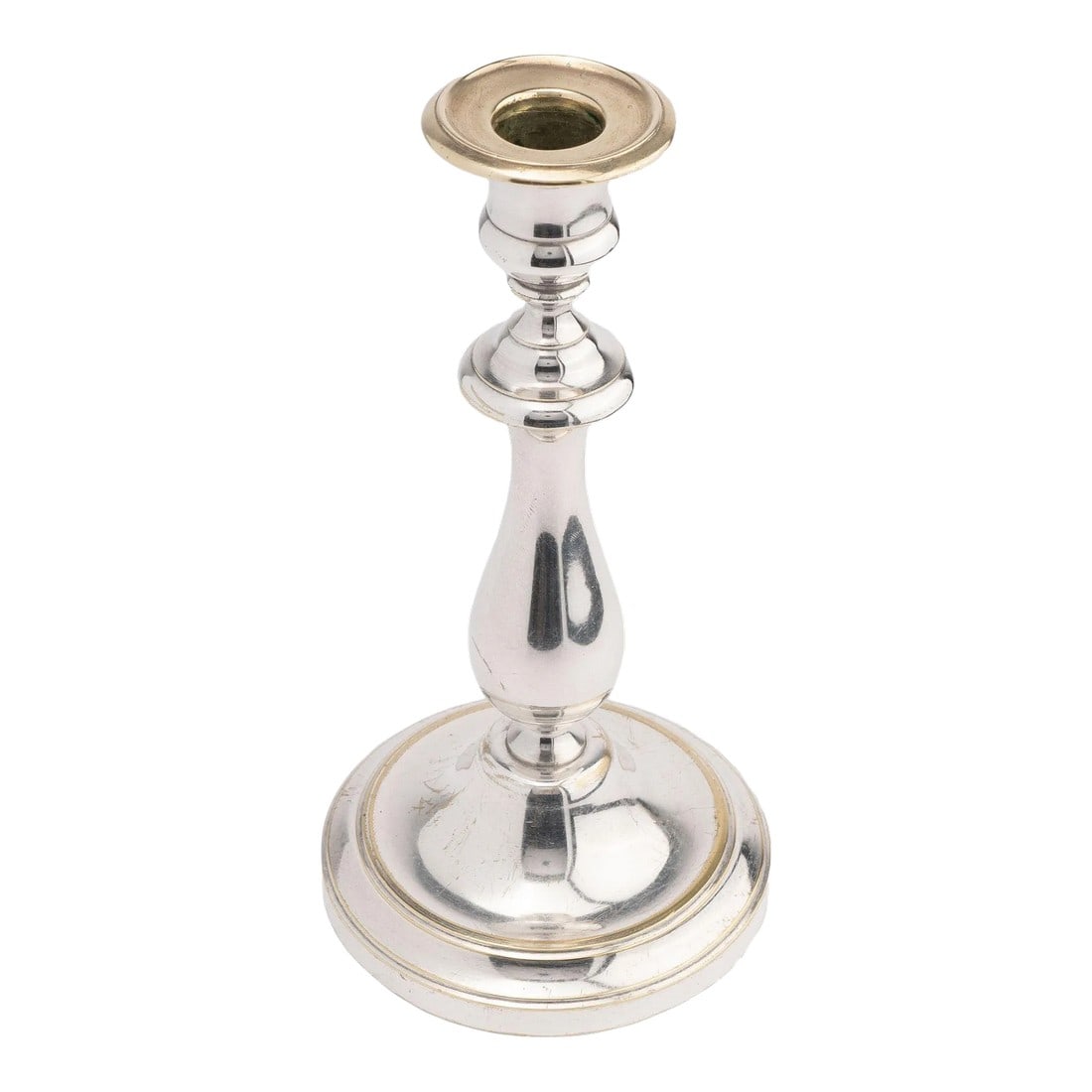 Charles X Silvered Brass Baluster Form Candlestick by Christofle, 1830 (1 of 10)