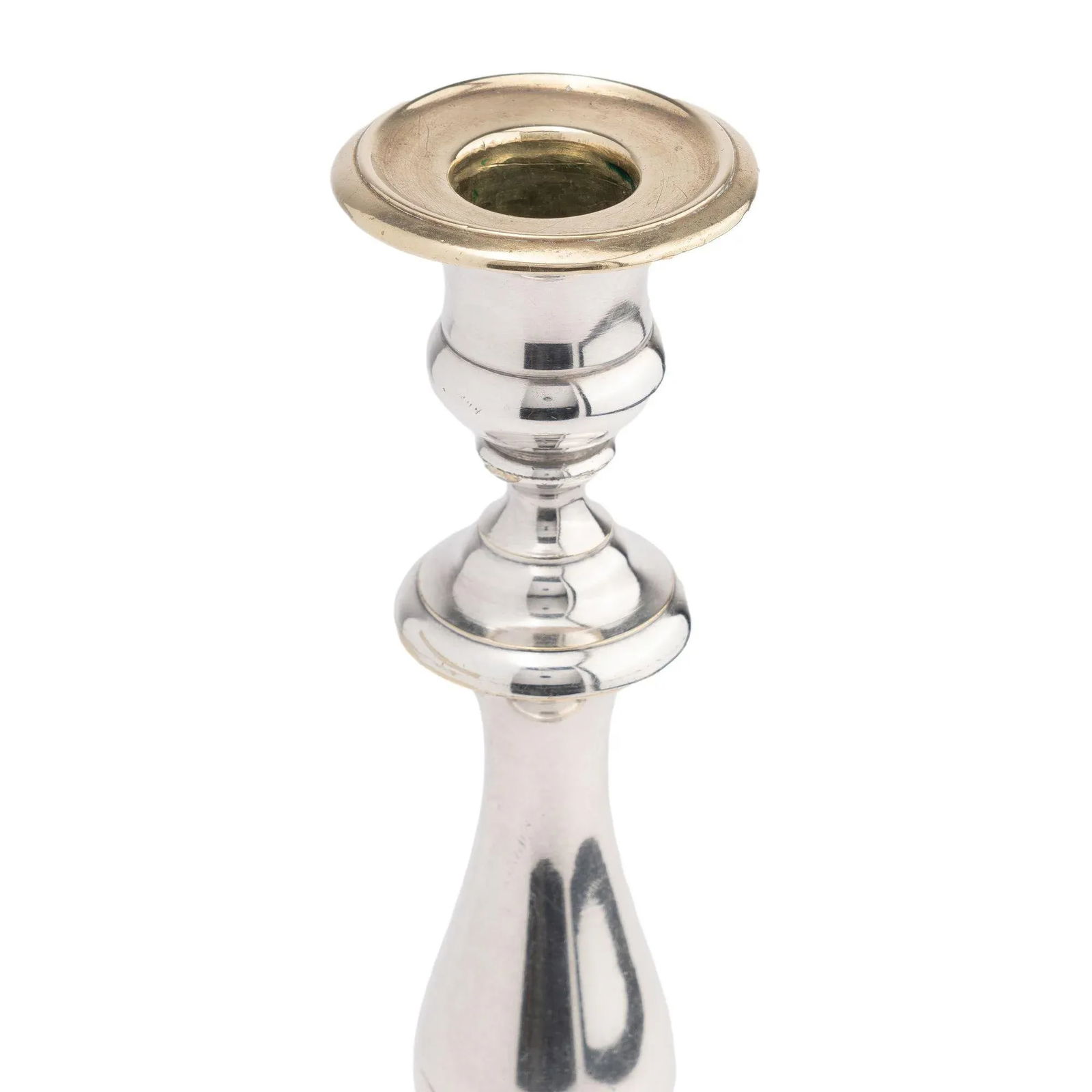 Charles X Silvered Brass Baluster Form Candlestick by Christofle, 1830 - 3