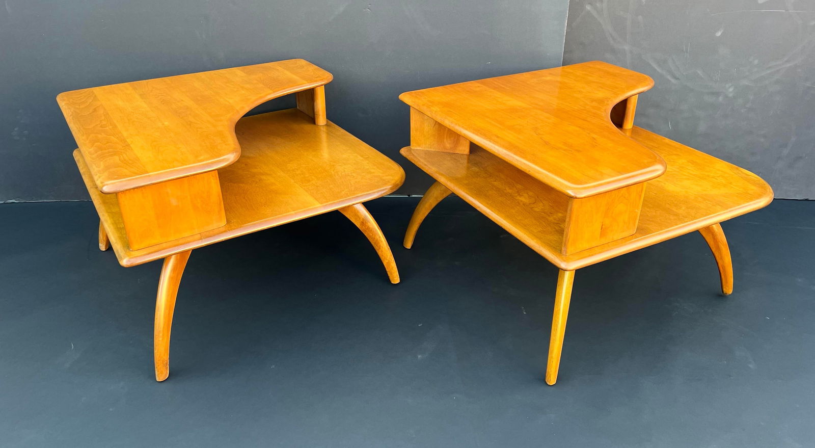 1970s Vintage Heywood Wakefield Side/Corner Table -Pair - 12