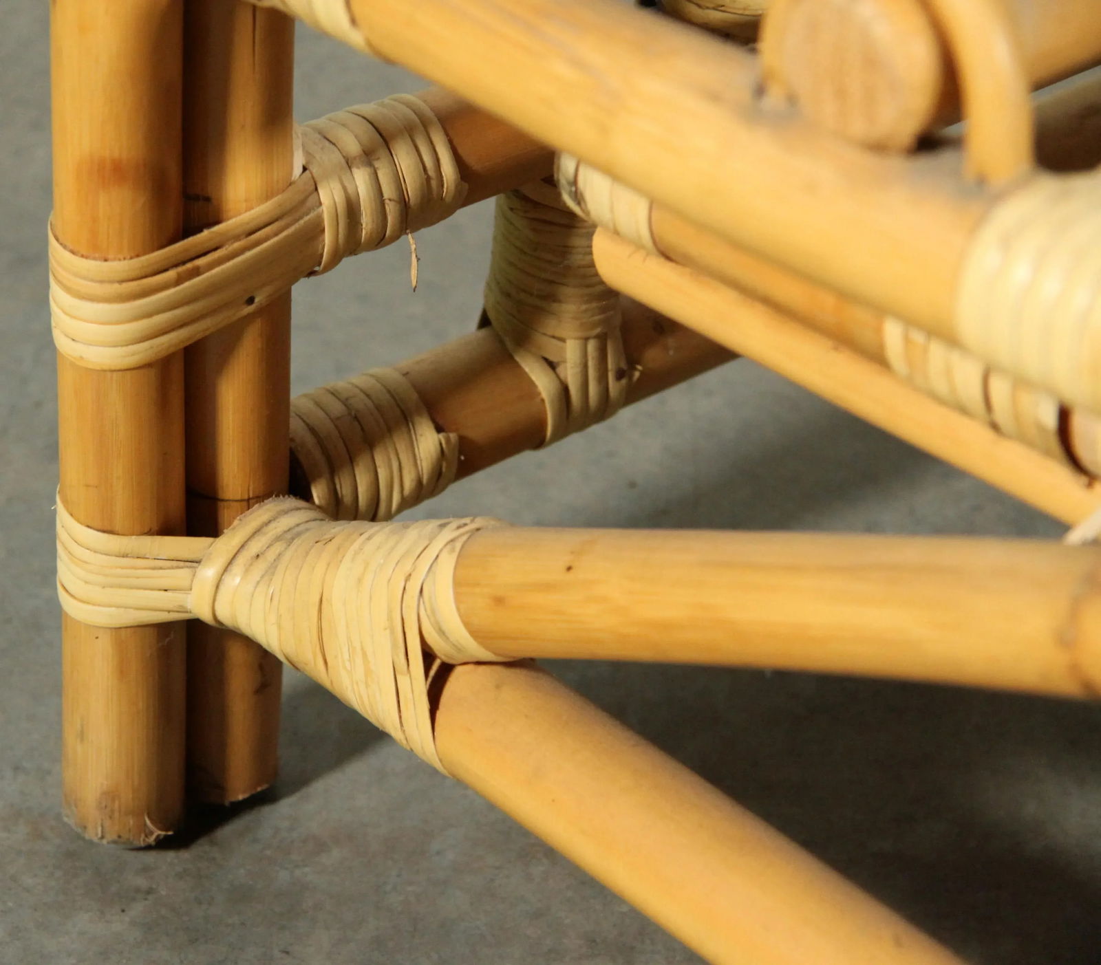 Vintage Bamboo Rattan Adjustable Lounge Chair / Recliner - 11