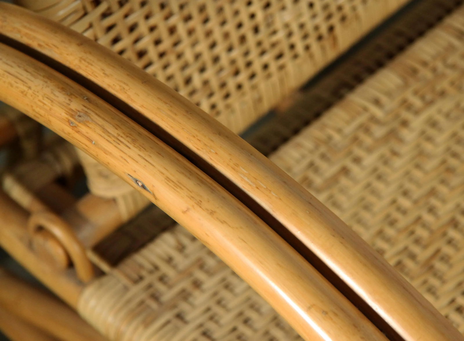 Vintage Bamboo Rattan Adjustable Lounge Chair / Recliner - 4