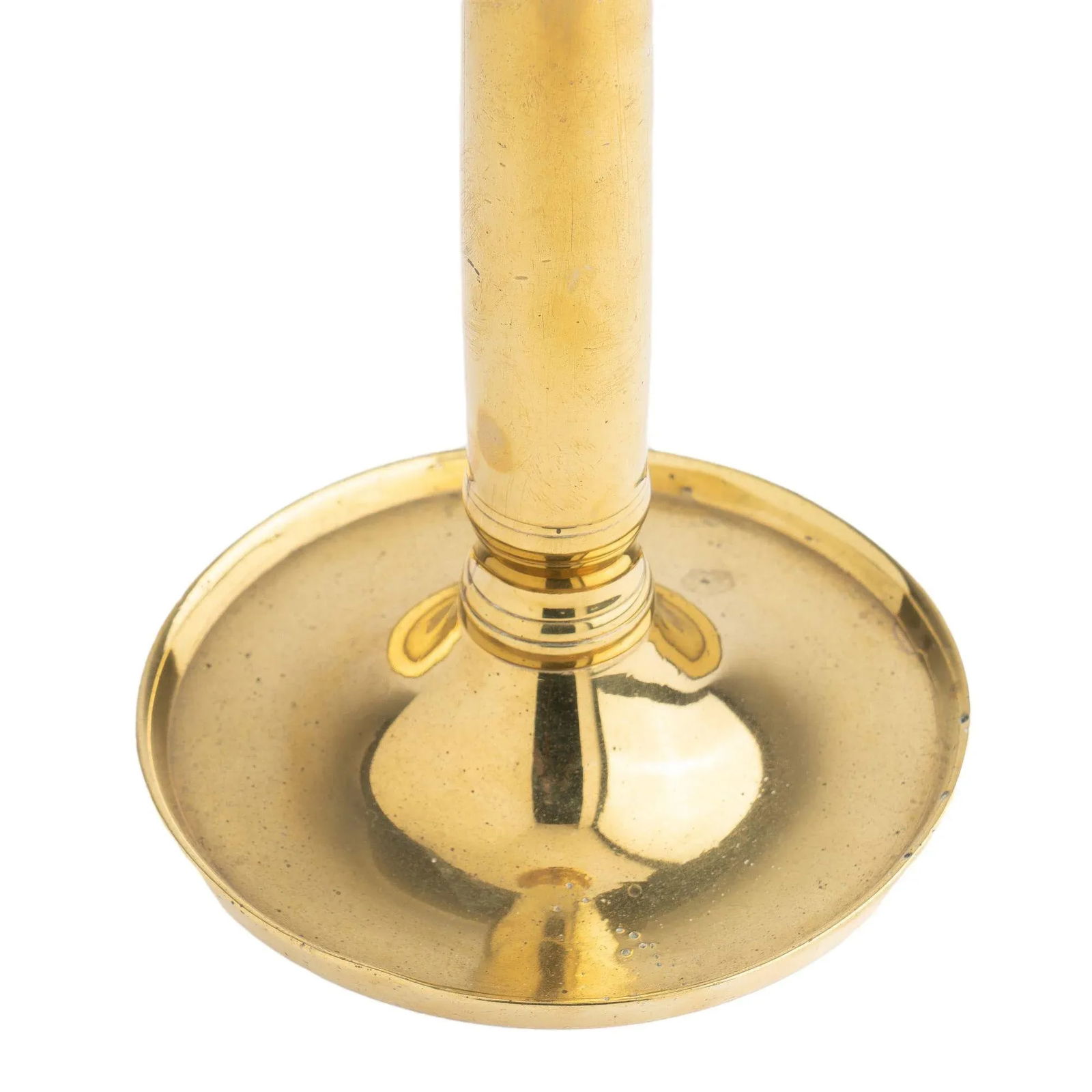 Continental Seam Cast Brass Columnar Candlestick, 1815-30 - 5