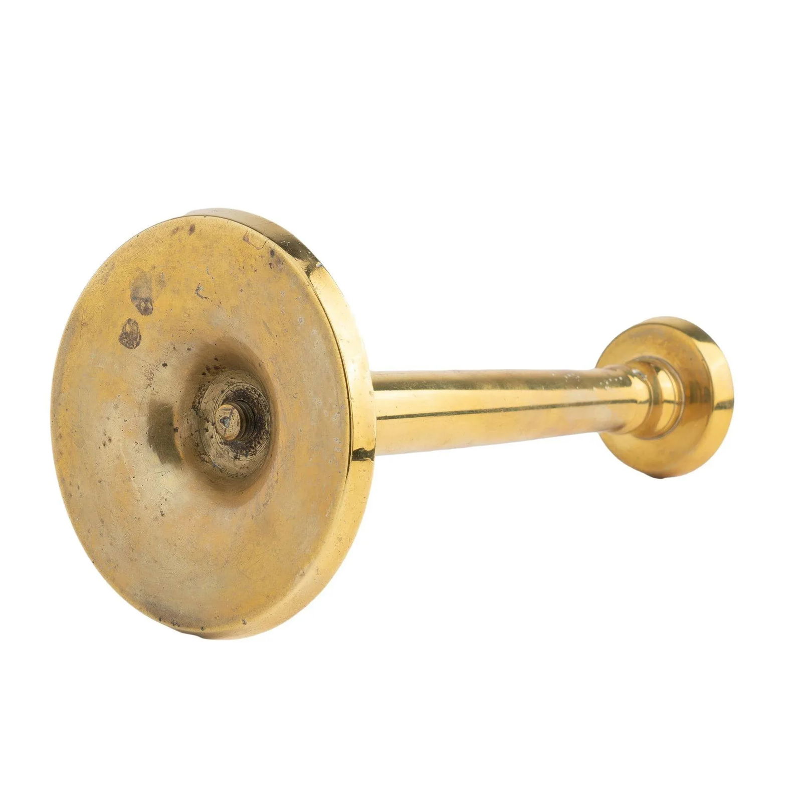 Continental Seam Cast Brass Columnar Candlestick, 1815-30 - 7