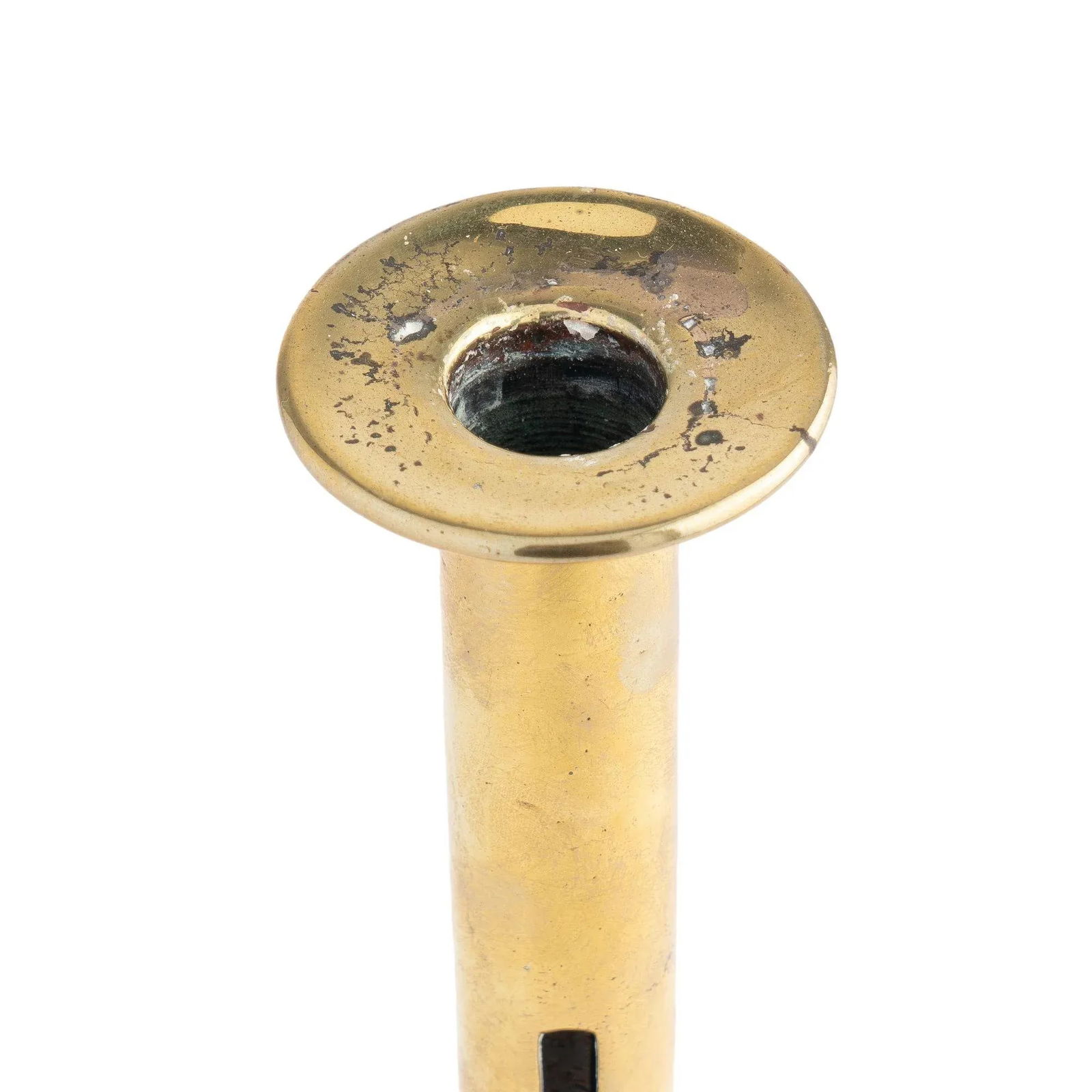 English Cannon Barrel Cast Brass Ejector Slide Candlestick, 1800-15 - 4