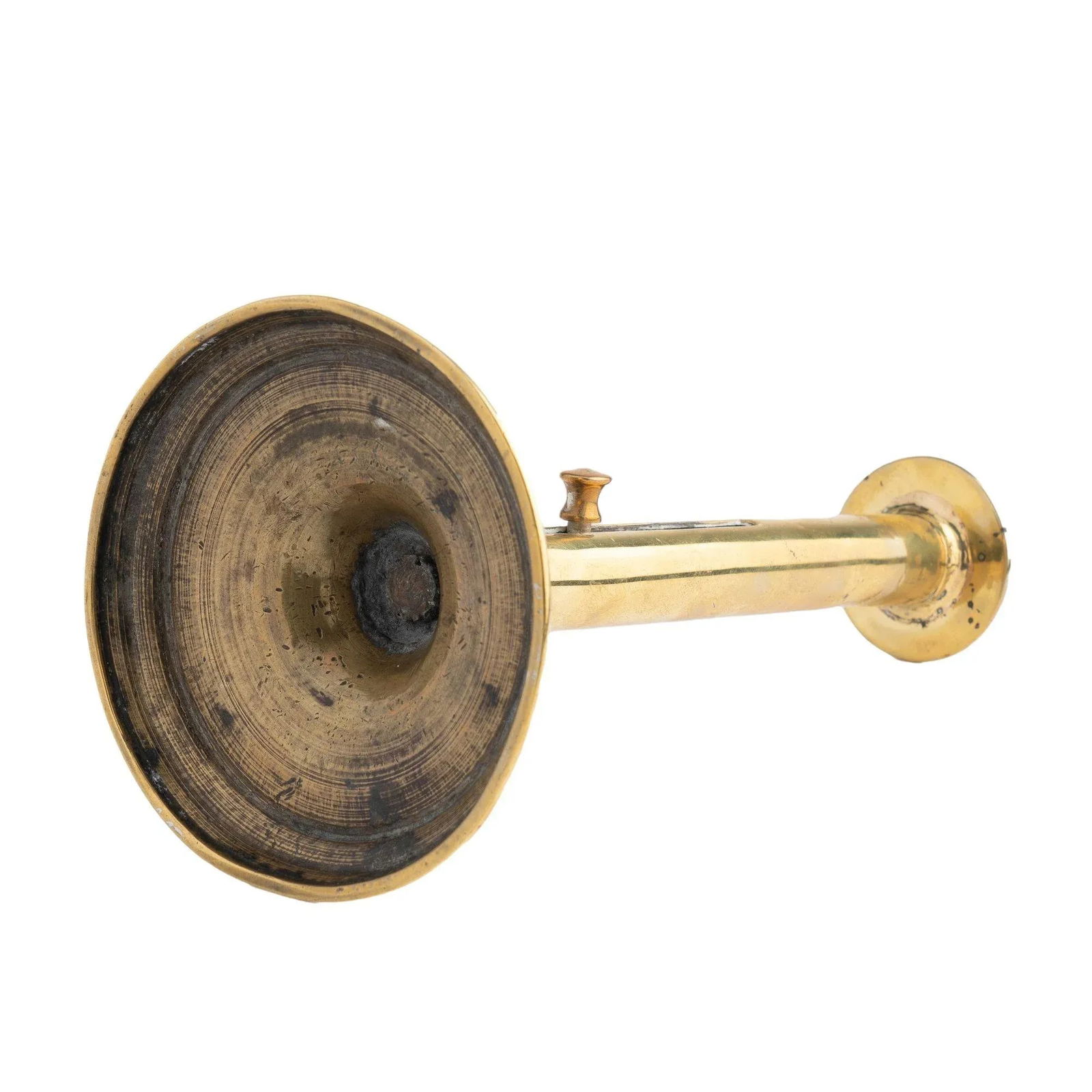 English Cannon Barrel Cast Brass Ejector Slide Candlestick, 1800-15 - 7