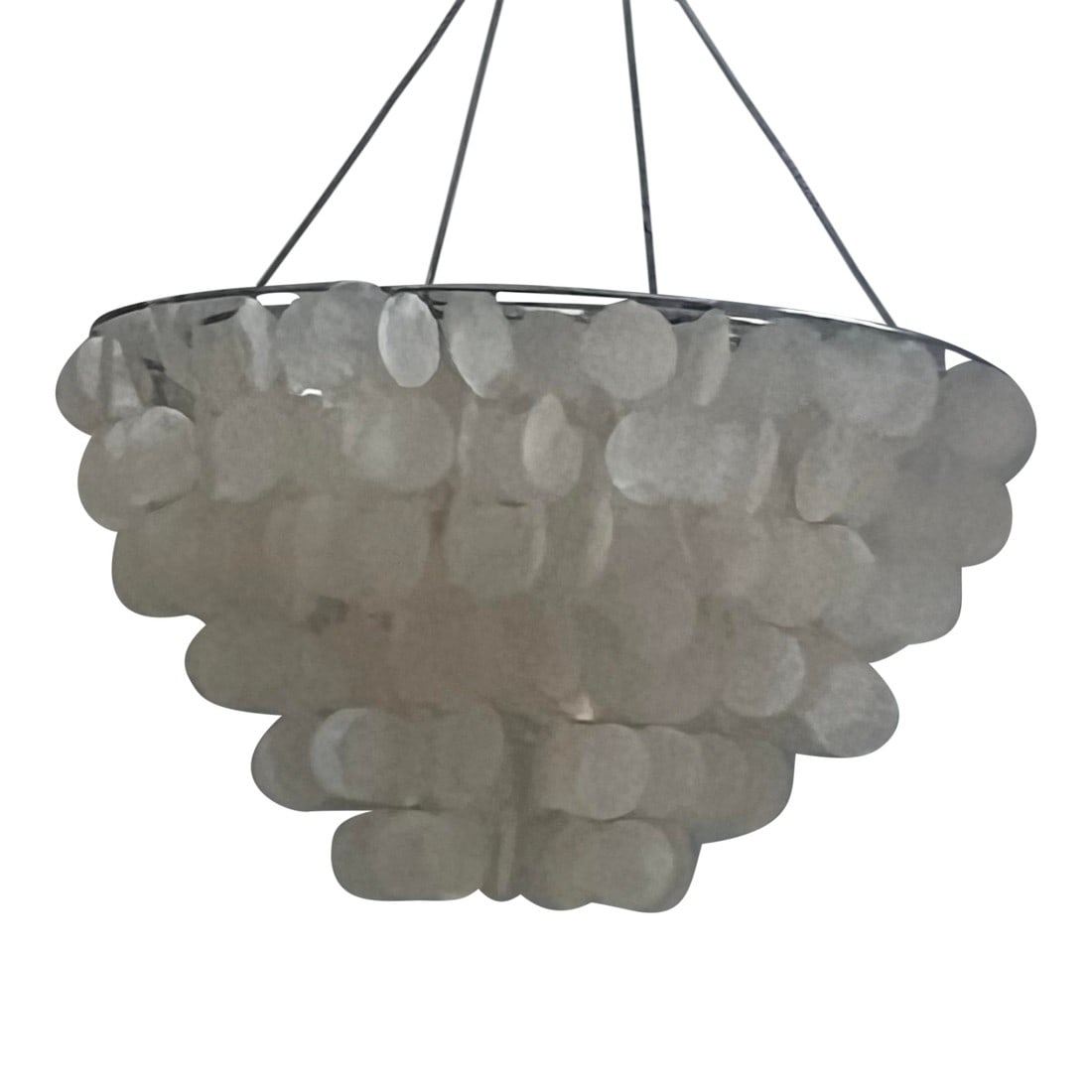 1970s Capiz Shell- Windowpane Oyster- 6 Tier Chandelier (1 of 8)