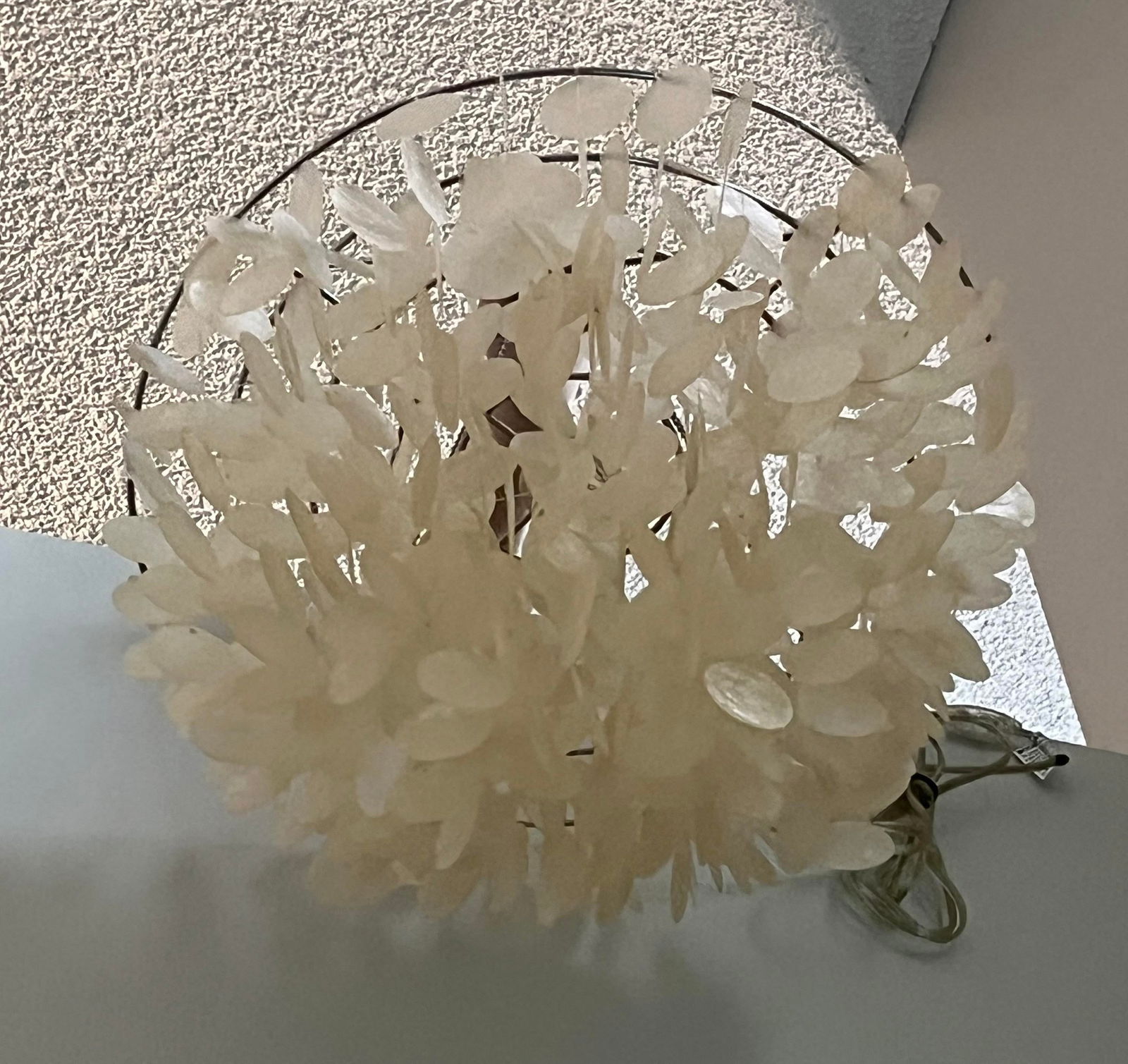 1970s Capiz Shell- Windowpane Oyster- 6 Tier Chandelier - 3