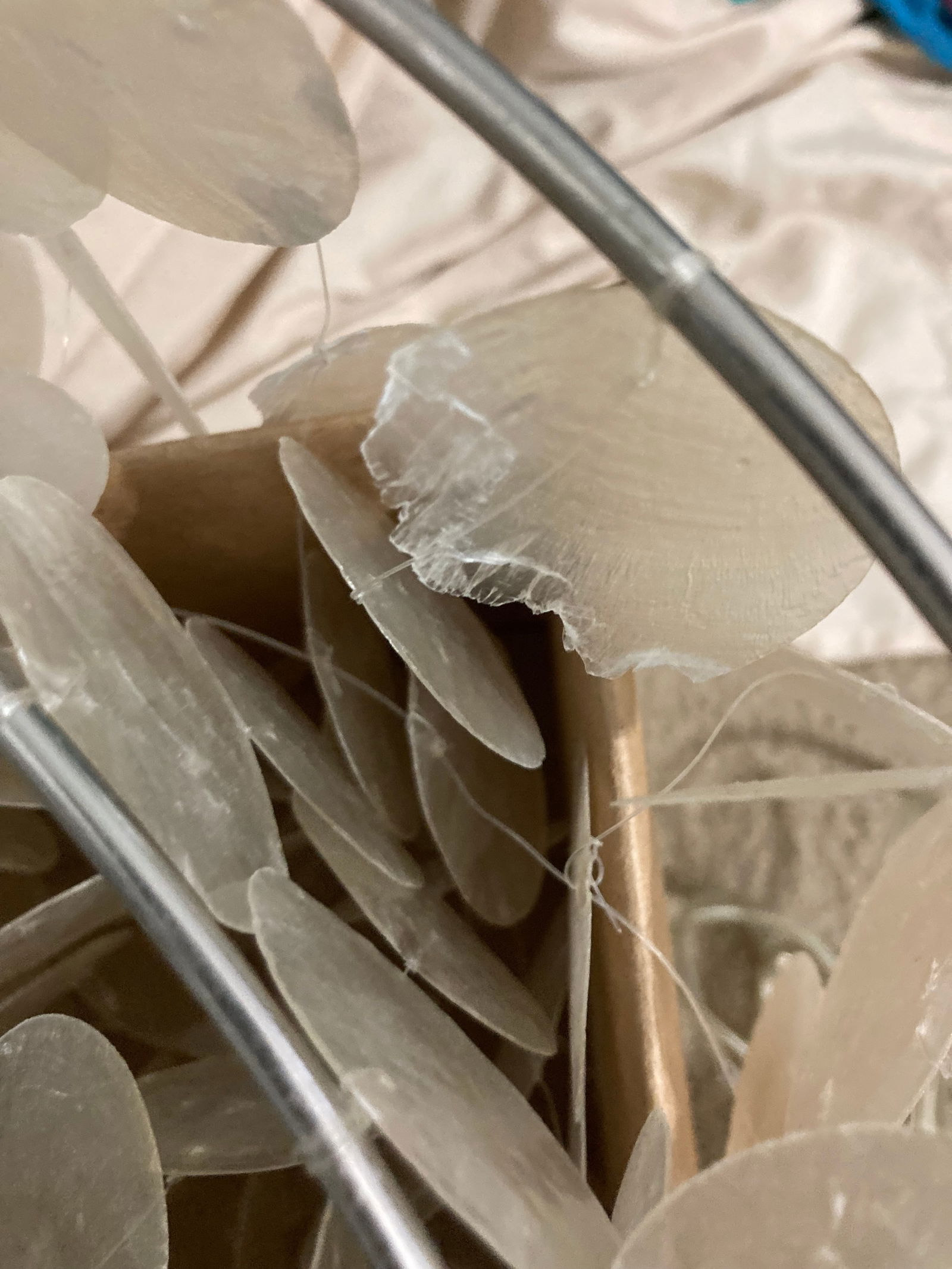 1970s Capiz Shell- Windowpane Oyster- 6 Tier Chandelier - 6