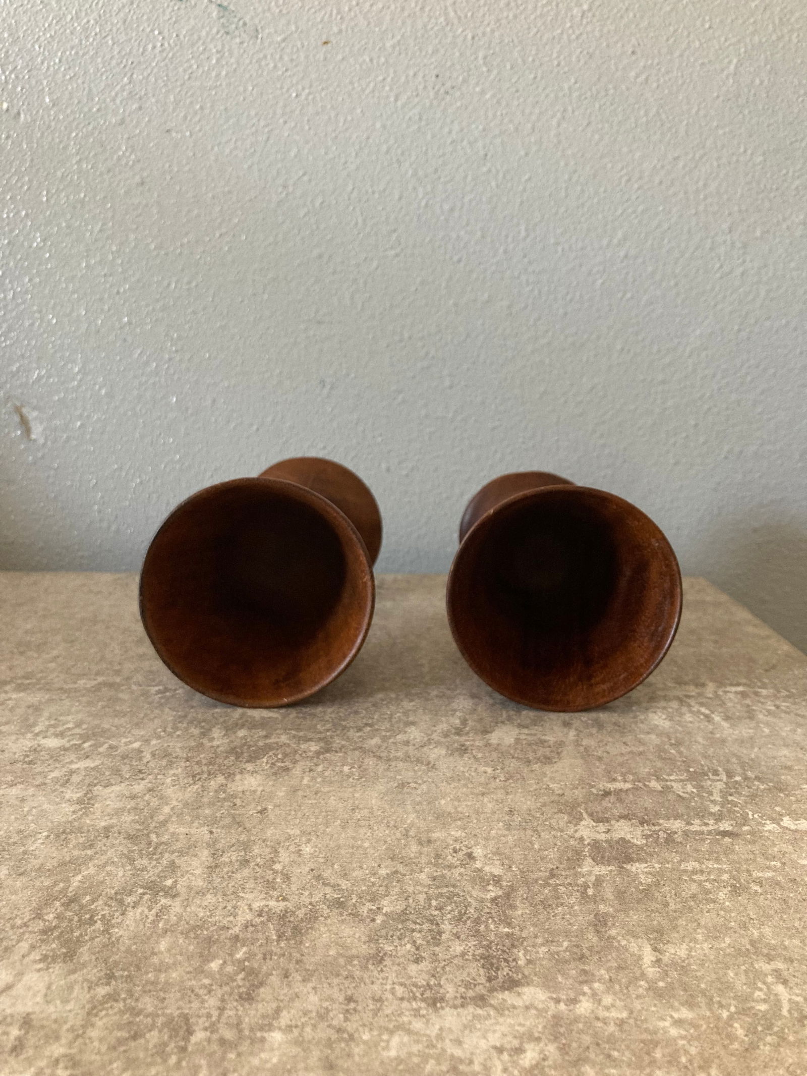 1950s Georges Briard Numbered Handturned Teak Goblets Made in Haiti- a Pair - 2