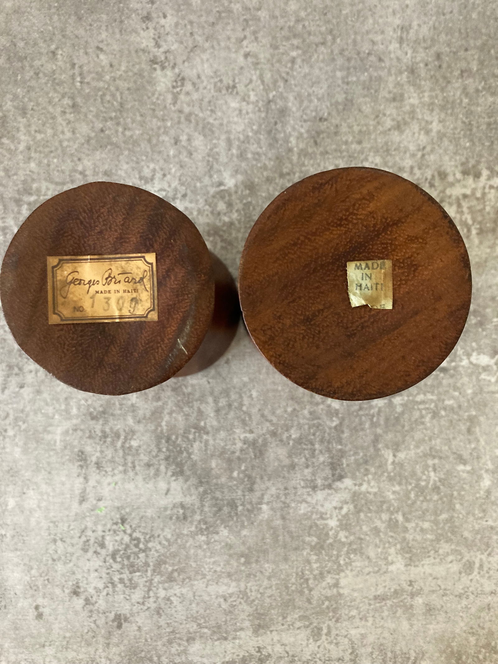 1950s Georges Briard Numbered Handturned Teak Goblets Made in Haiti- a Pair - 3