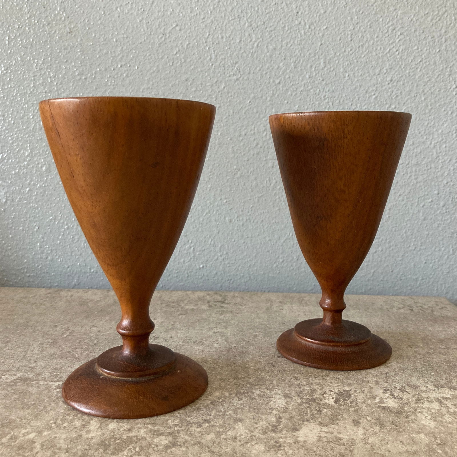 1950s Georges Briard Numbered Handturned Teak Goblets Made in Haiti- a Pair - 6
