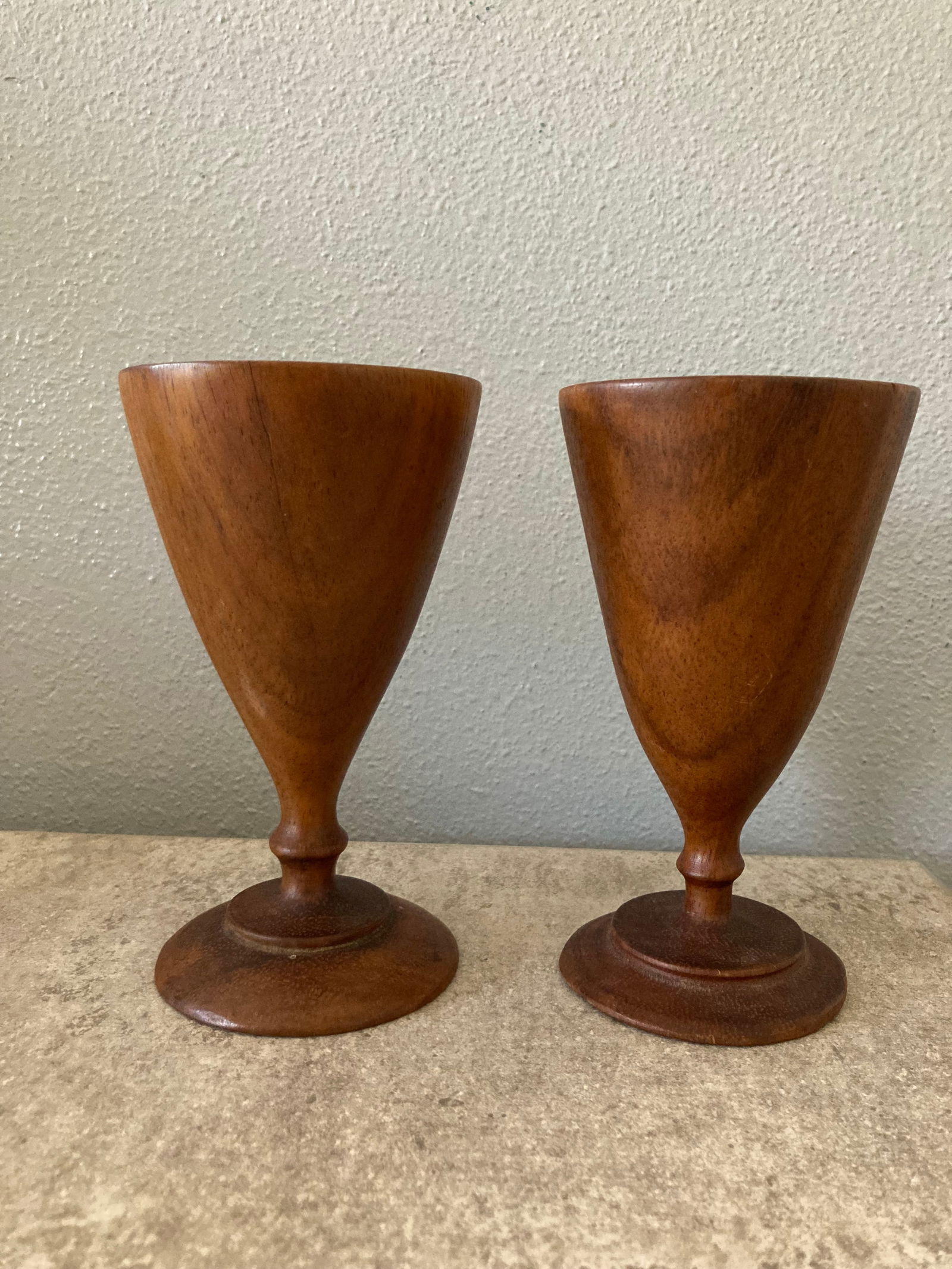 1950s Georges Briard Numbered Handturned Teak Goblets Made in Haiti- a Pair - 7
