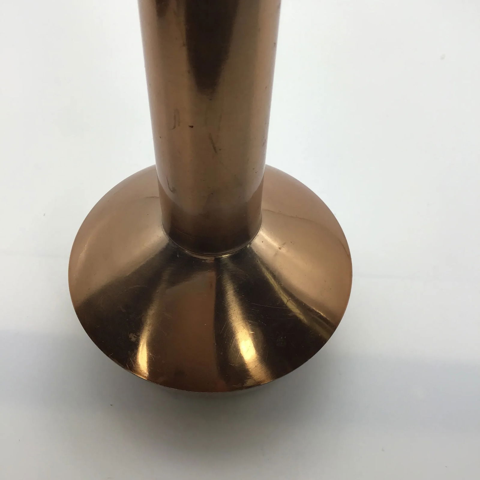 Copper Danish Denmark Nordic Modern MCM Copper Vintage Set of 2 Danish Modern Candle Holders Weighte - 5