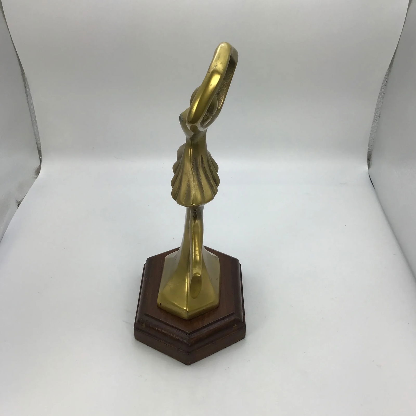 Brass Ballet Trophy Vintage 1990s Brass Ballet Dancer Figurine on Wood Base - 4