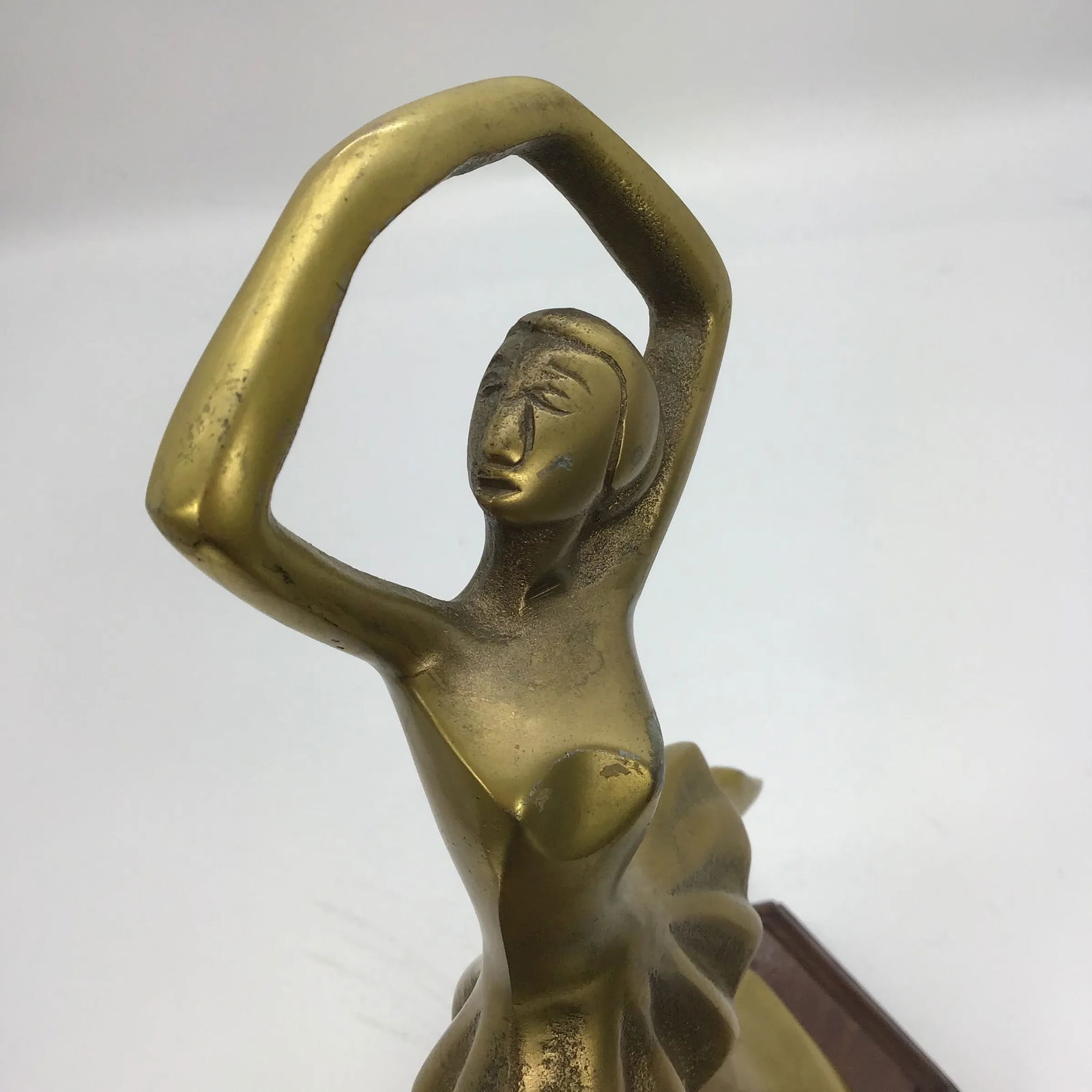 Brass Ballet Trophy Vintage 1990s Brass Ballet Dancer Figurine on Wood Base - 7