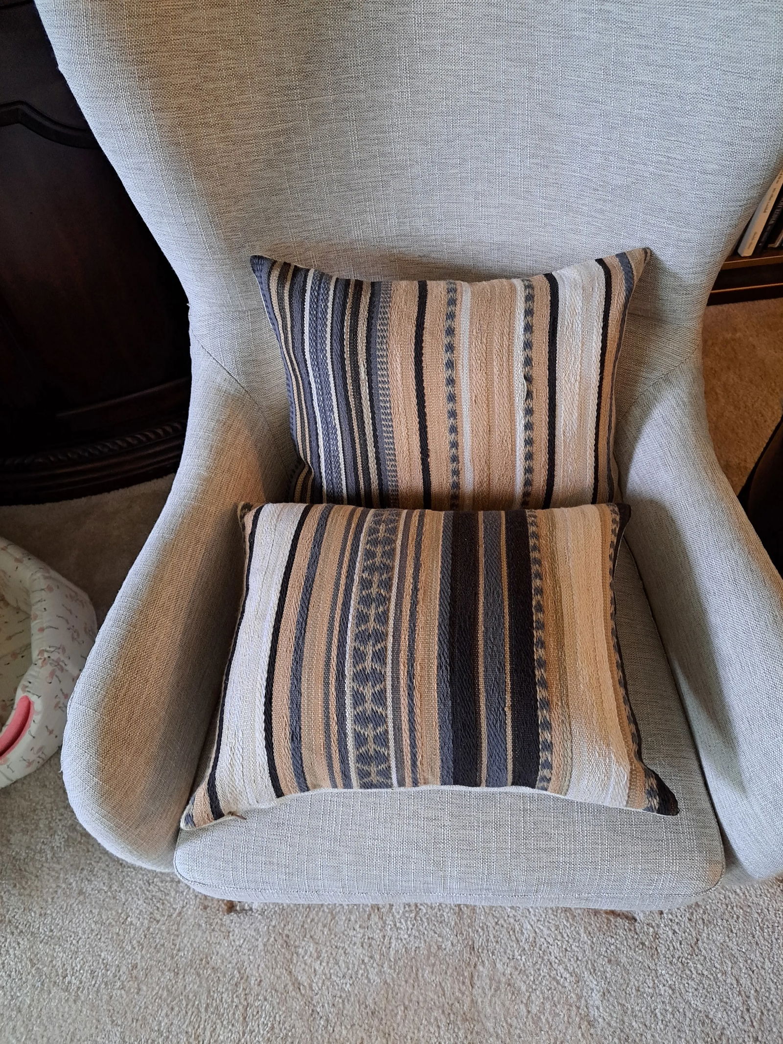 Serape Blanket Lumbar Pillows Kravet Couture Fabric Custom Made Contemporary Serape Blanket-Style Pi - 2