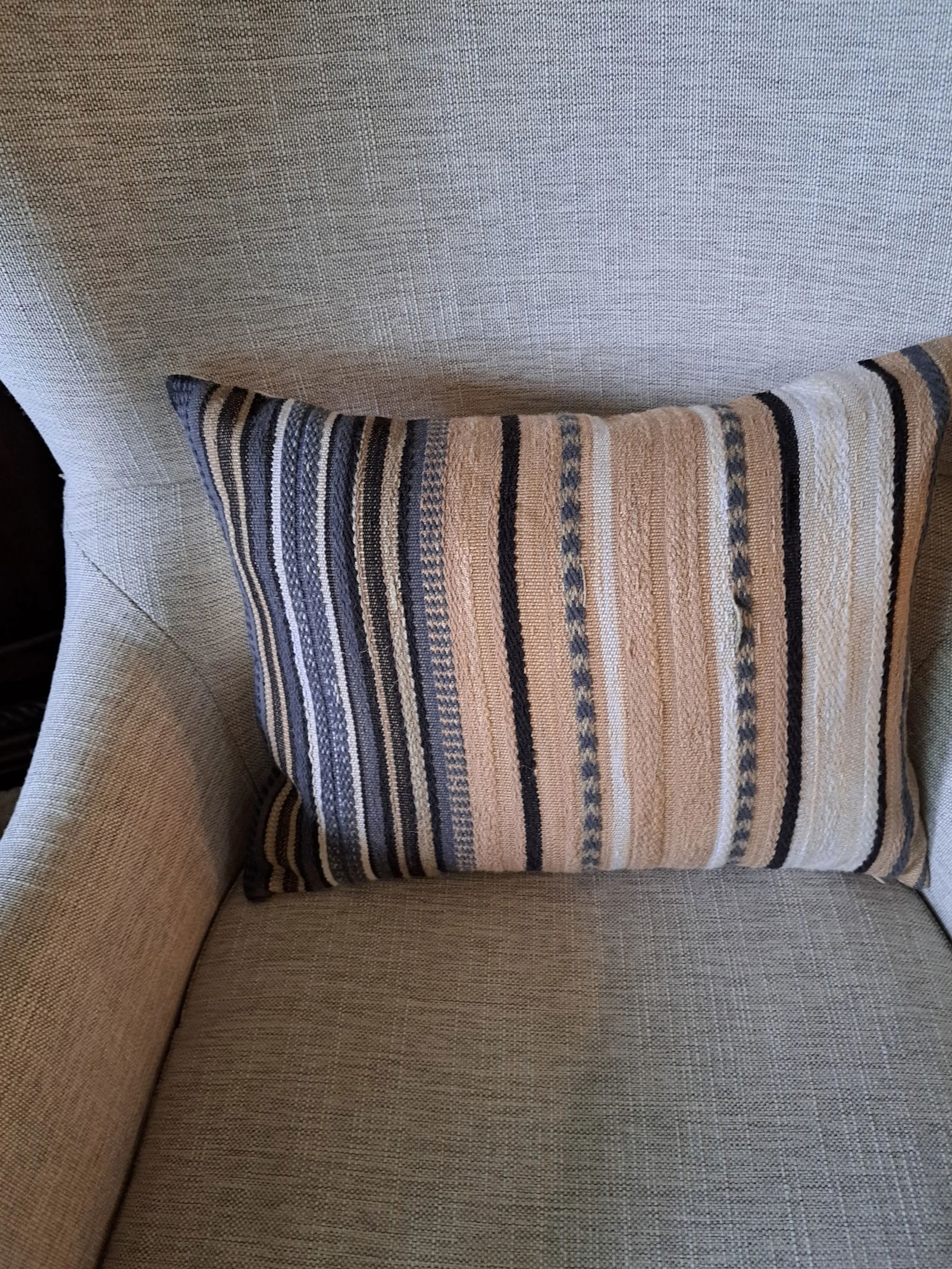 Serape Blanket Lumbar Pillows Kravet Couture Fabric Custom Made Contemporary Serape Blanket-Style Pi - 3