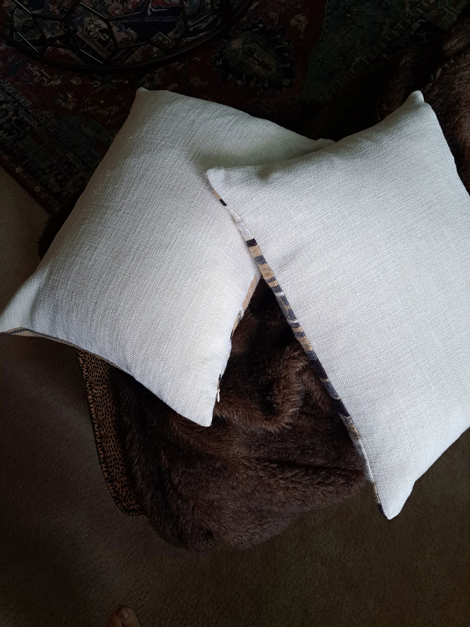 Serape Blanket Lumbar Pillows Kravet Couture Fabric Custom Made Contemporary Serape Blanket-Style Pi - 4