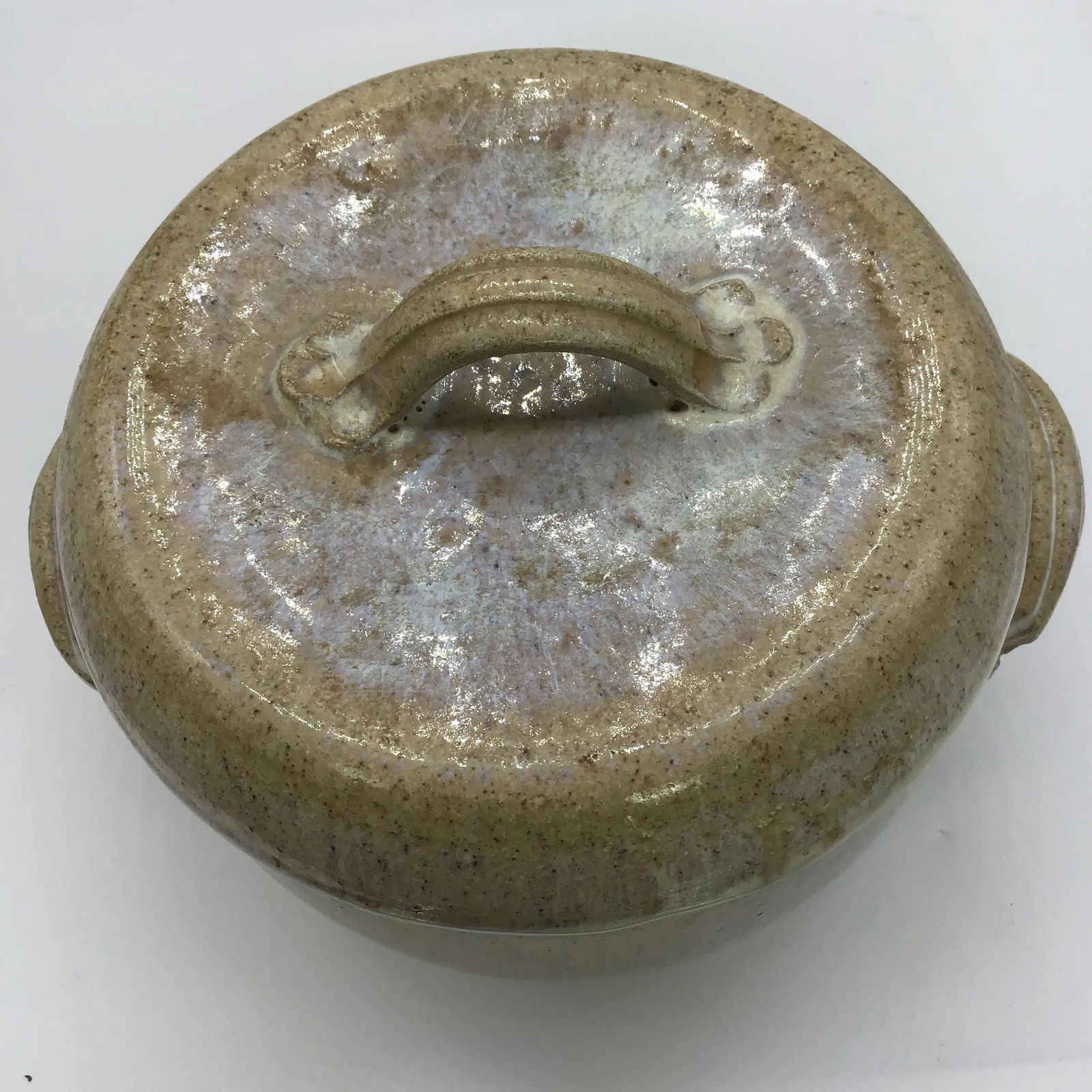 Signed Stoneware Lidded Crock Cookware Vintage Rustic Ceramic Pottery Lidded Fired Dish 1974 Signed - 3