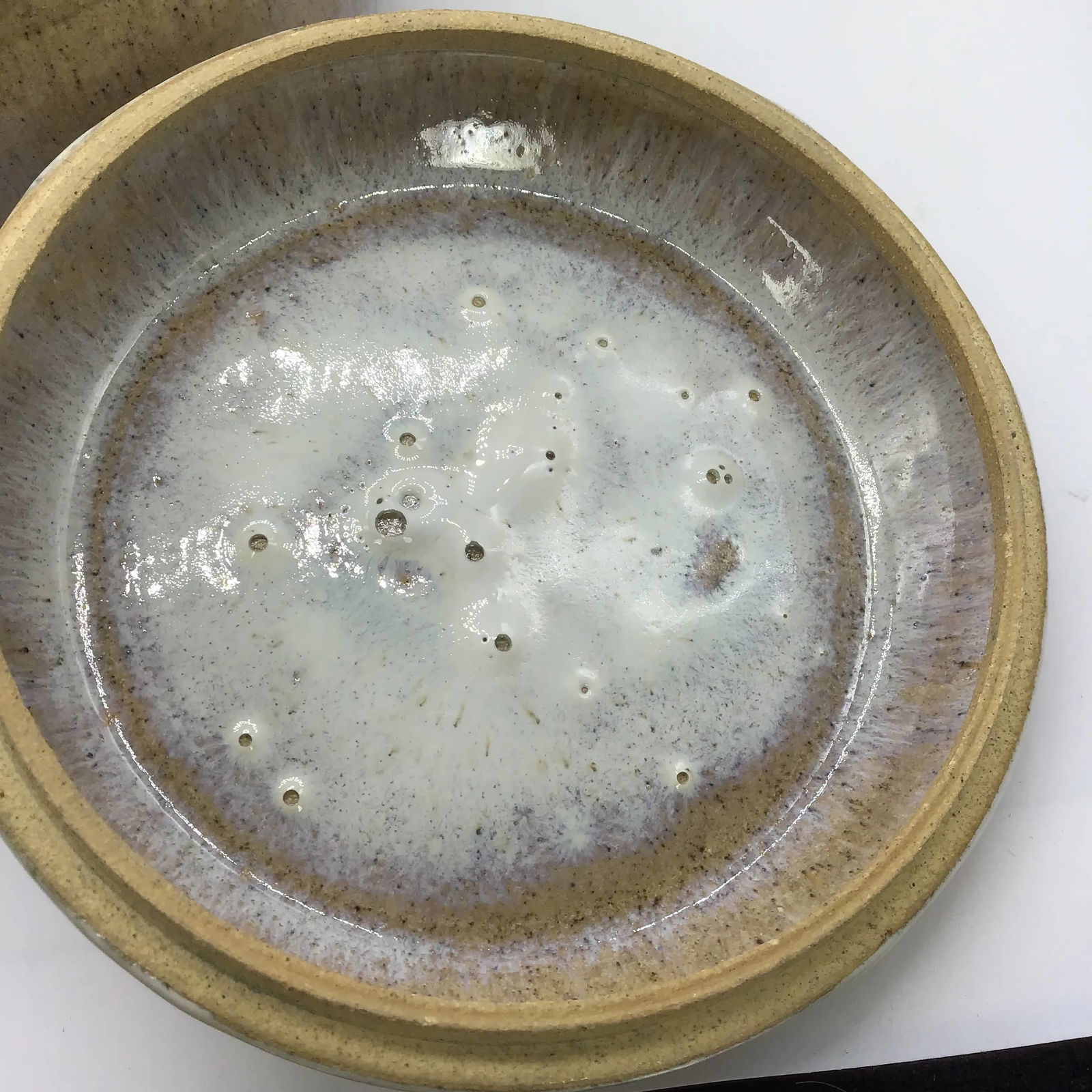 Signed Stoneware Lidded Crock Cookware Vintage Rustic Ceramic Pottery Lidded Fired Dish 1974 Signed - 9