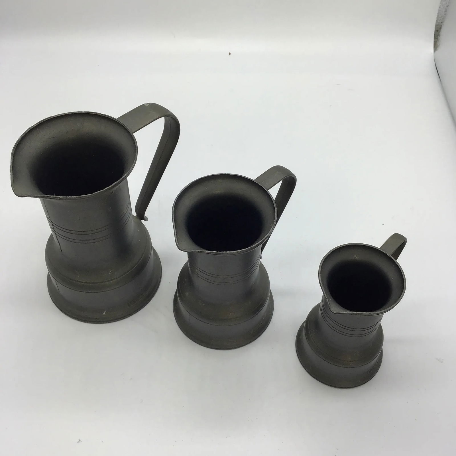 Pewter French Country Pitchers Antique Pitchers French Primitive Pewter Measure Pitchers Damart Fran - 2