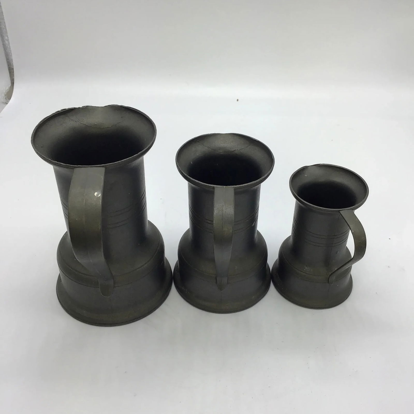 Pewter French Country Pitchers Antique Pitchers French Primitive Pewter Measure Pitchers Damart Fran - 3