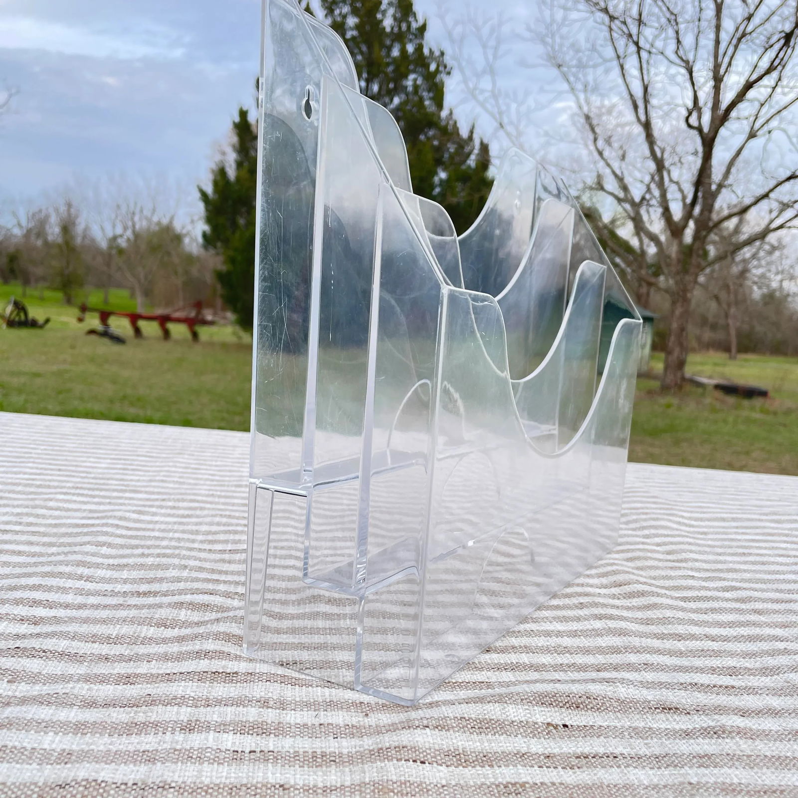 1980s Freestanding or Wall Mounted Lucite Mail or File Holder - 2