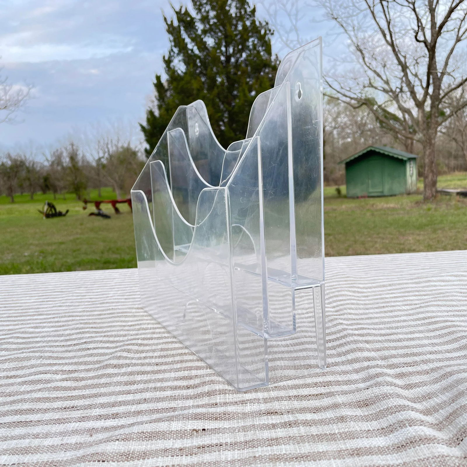 1980s Freestanding or Wall Mounted Lucite Mail or File Holder - 3