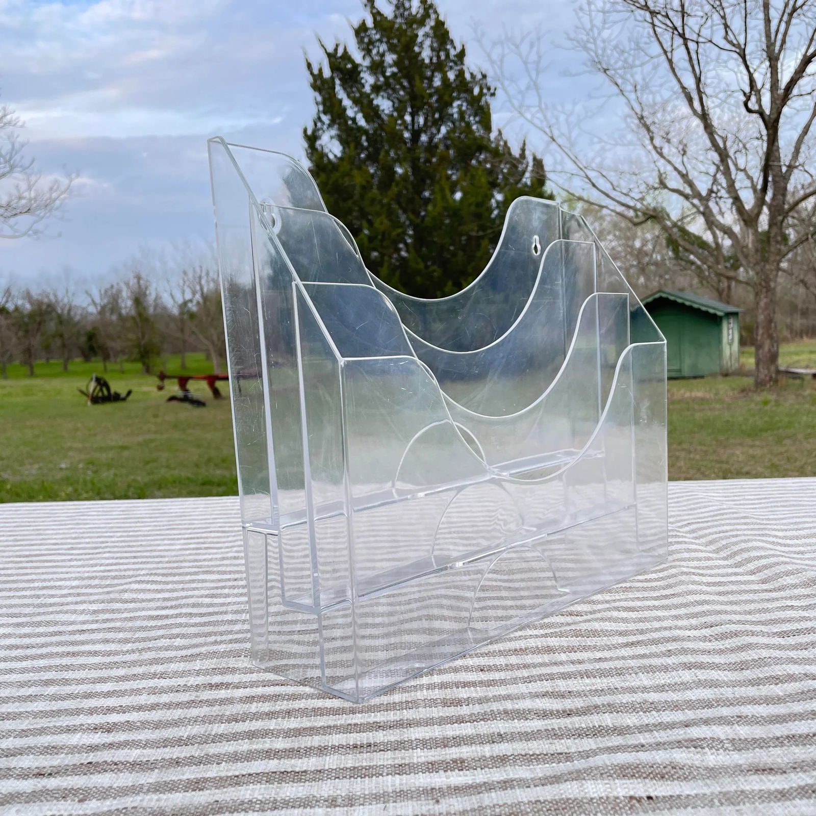 1980s Freestanding or Wall Mounted Lucite Mail or File Holder - 4